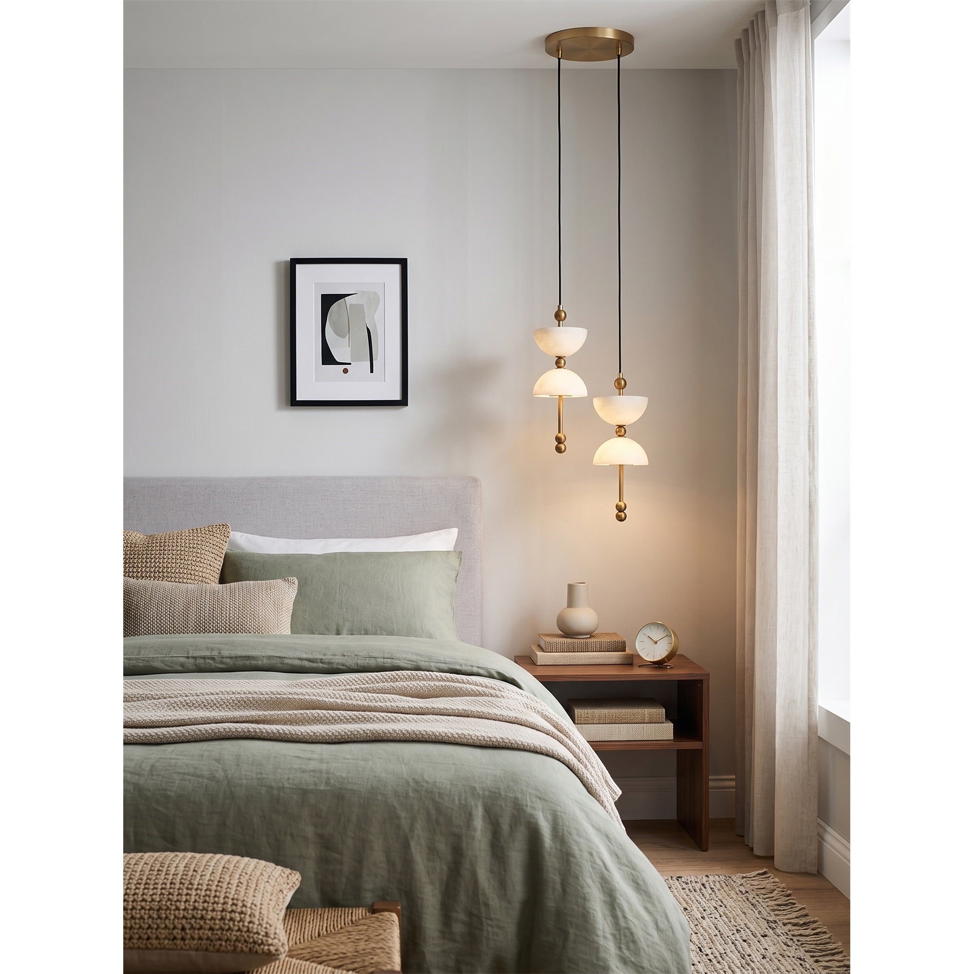 Lyra Chandelier with a black finish for a bold, contrasting look.