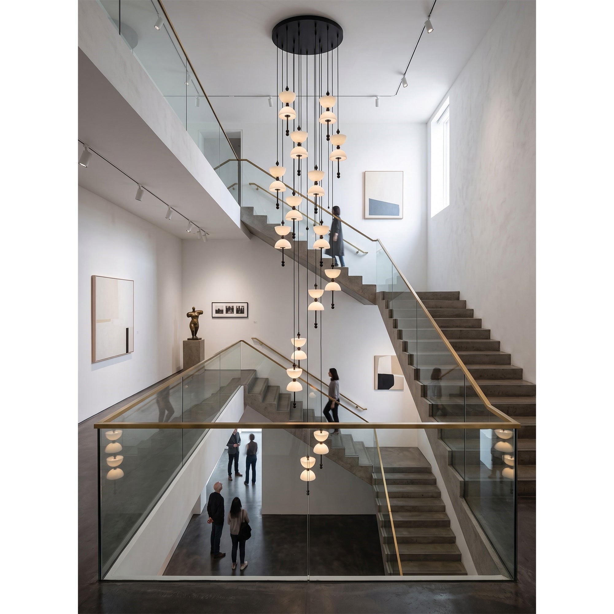 Side profile of a single pendant from the Lyra Chandelier.