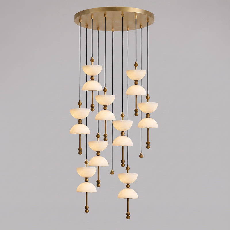 The 2-head Lyra Chandelier, a minimalist option for smaller spaces.