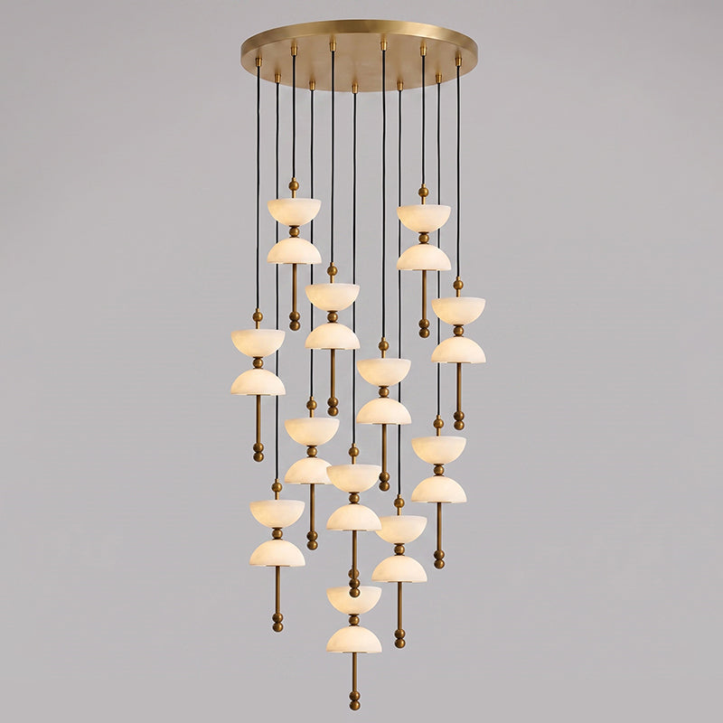The 7-head Lyra Chandelier with its impressive vertical presence.