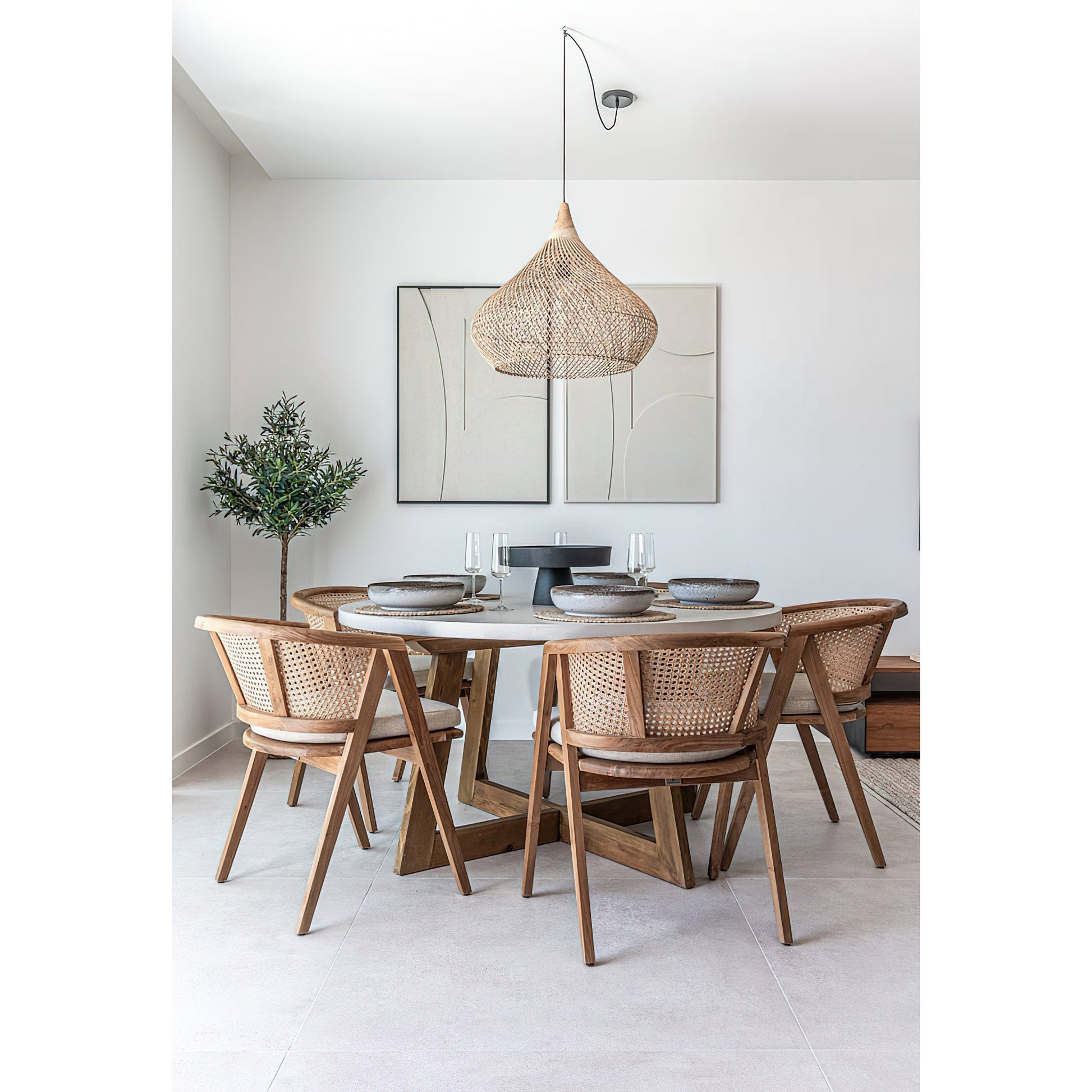 Lifestyle image showing the lamp in a coastal-themed entryway.