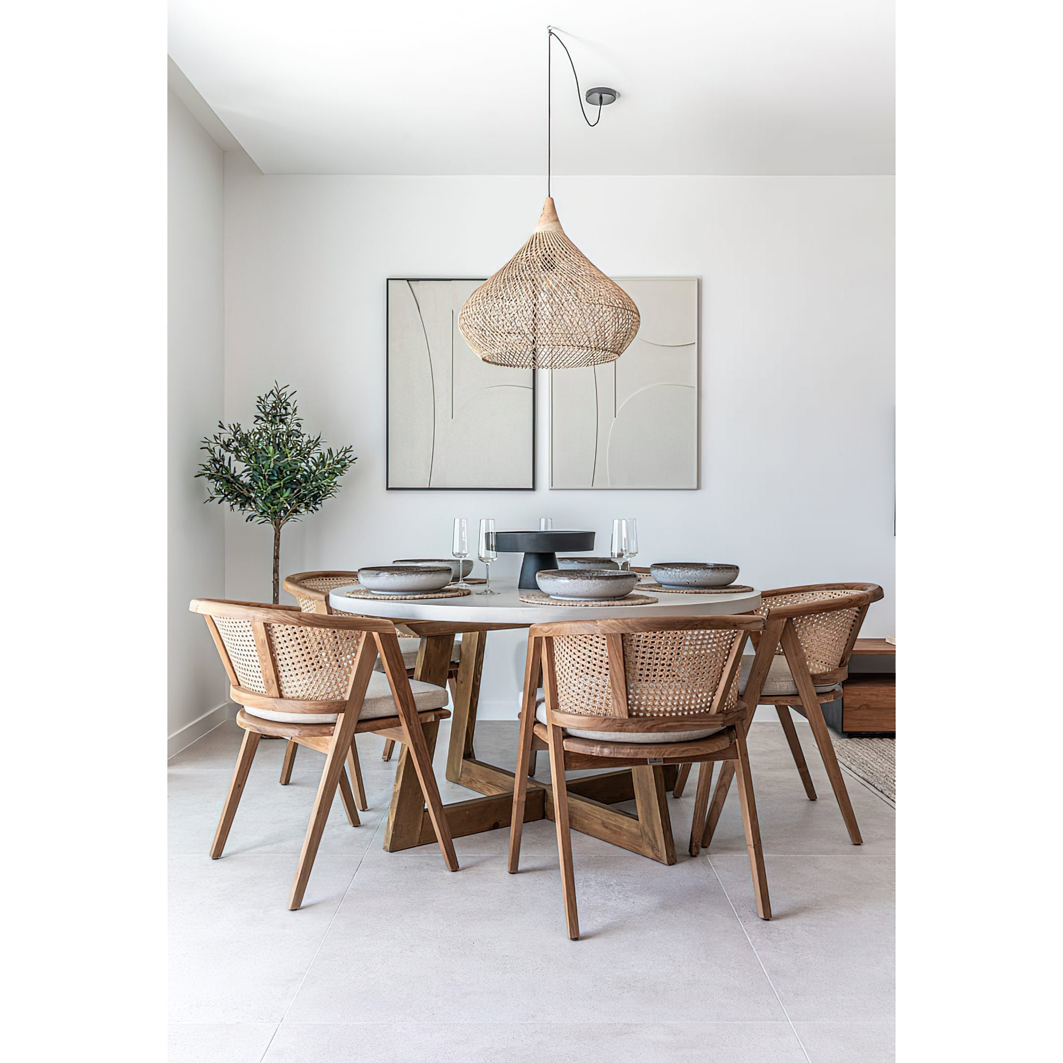 Lifestyle image showing the lamp in a coastal-themed entryway.