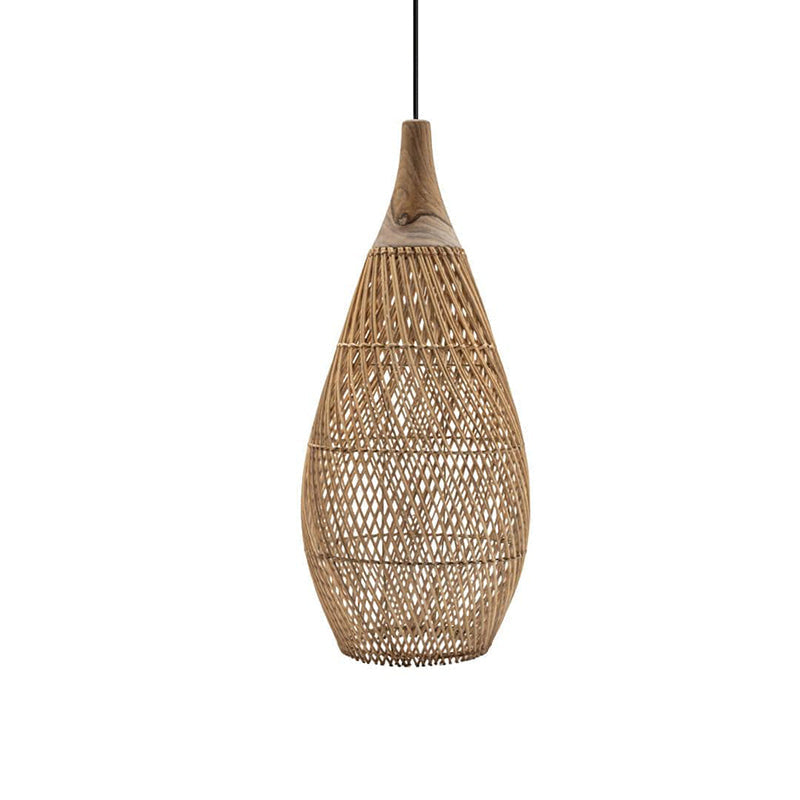 Top-down view of the Mallorca Pendant Lamp's wood cap.