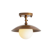 Marie Petite Surface Ceiling Lamp with brass finish and alabaster shade.
