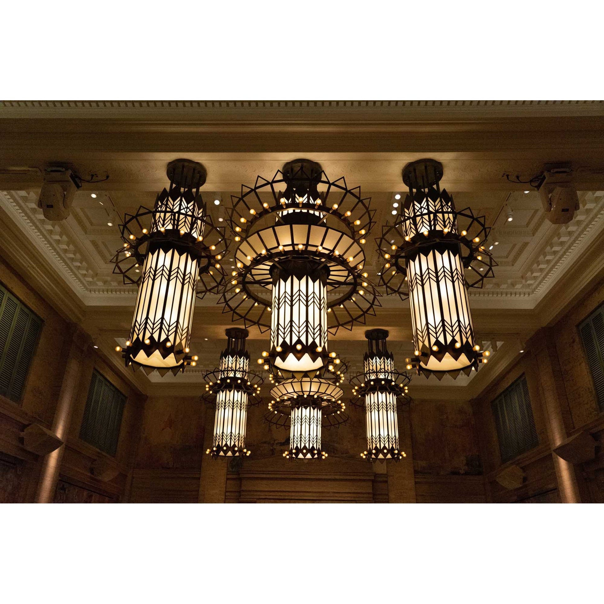 Lifestyle image featuring the black Mariel Chandelier in a sophisticated great room.