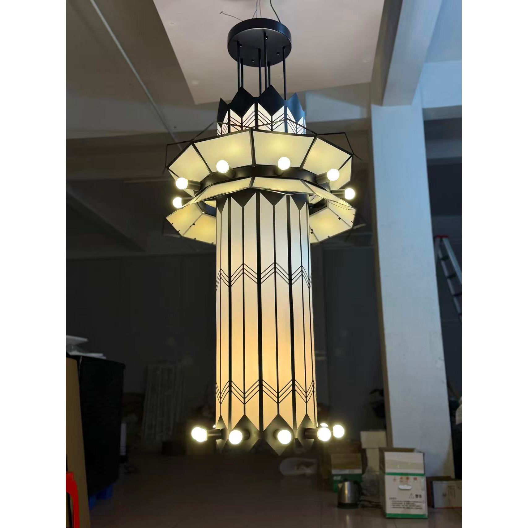 The Mariel Chandelier shown with both black and white color options side-by-side.