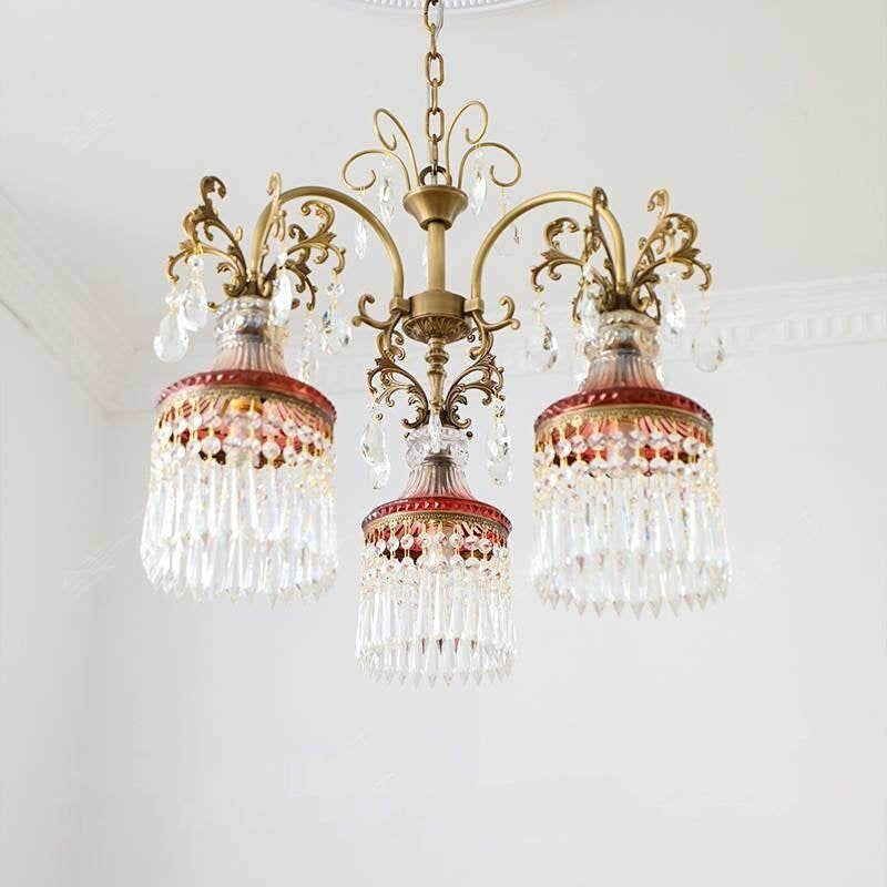 The adjustable brass chain and ceiling canopy for the Marquise Chandelier.