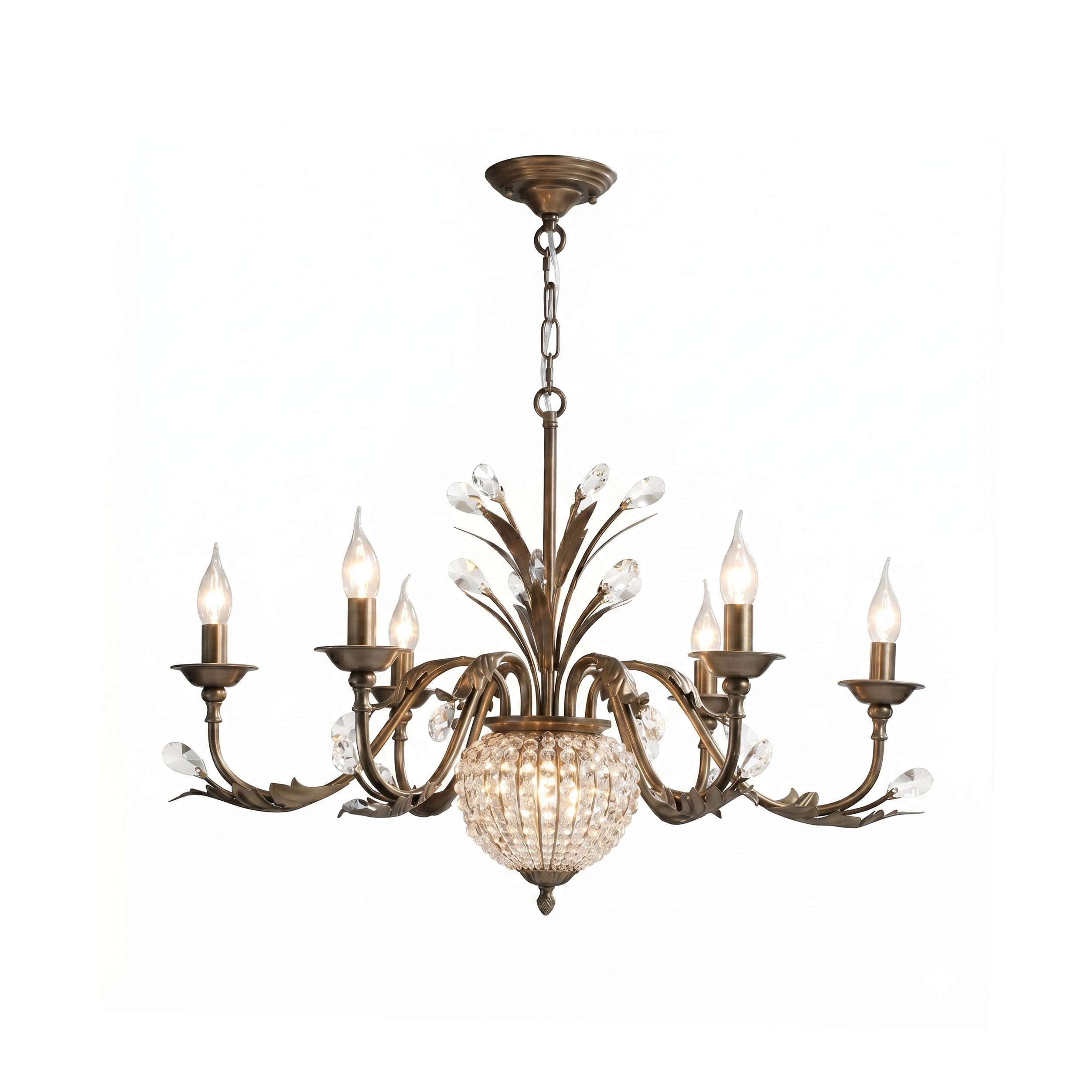 Maxax French Country chandelier in a dining room setting.