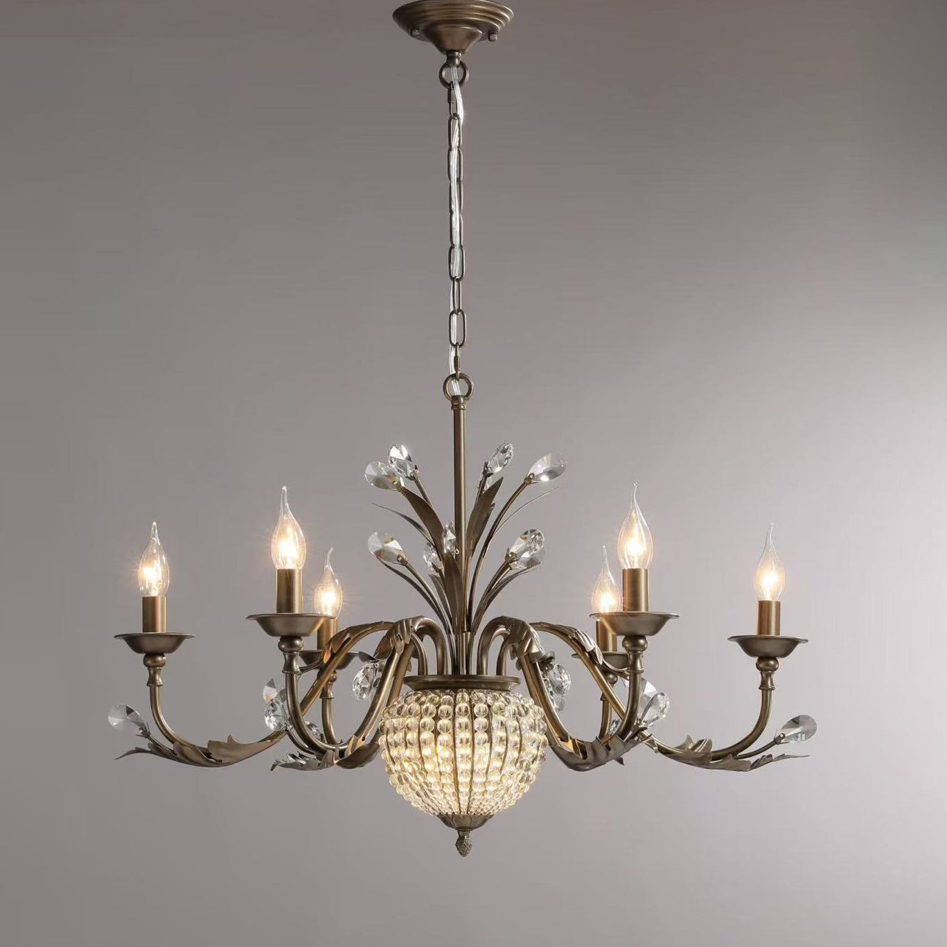 The chandelier shown with all hardware included.