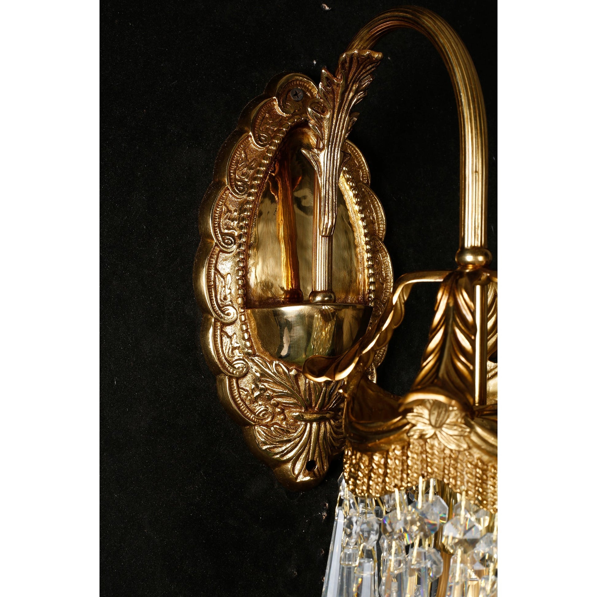 Unlit view of the Mayfield Crystal Wall Sconce, showcasing its form.