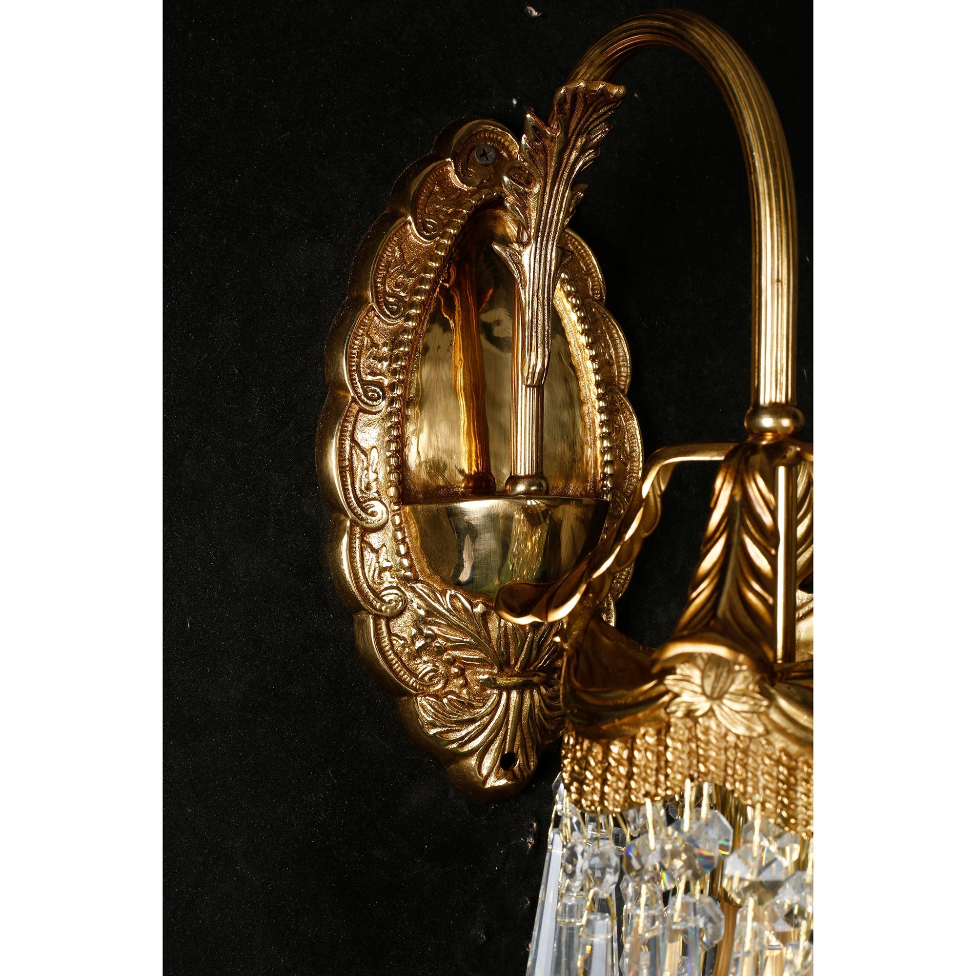 Unlit view of the Mayfield Crystal Wall Sconce, showcasing its form.