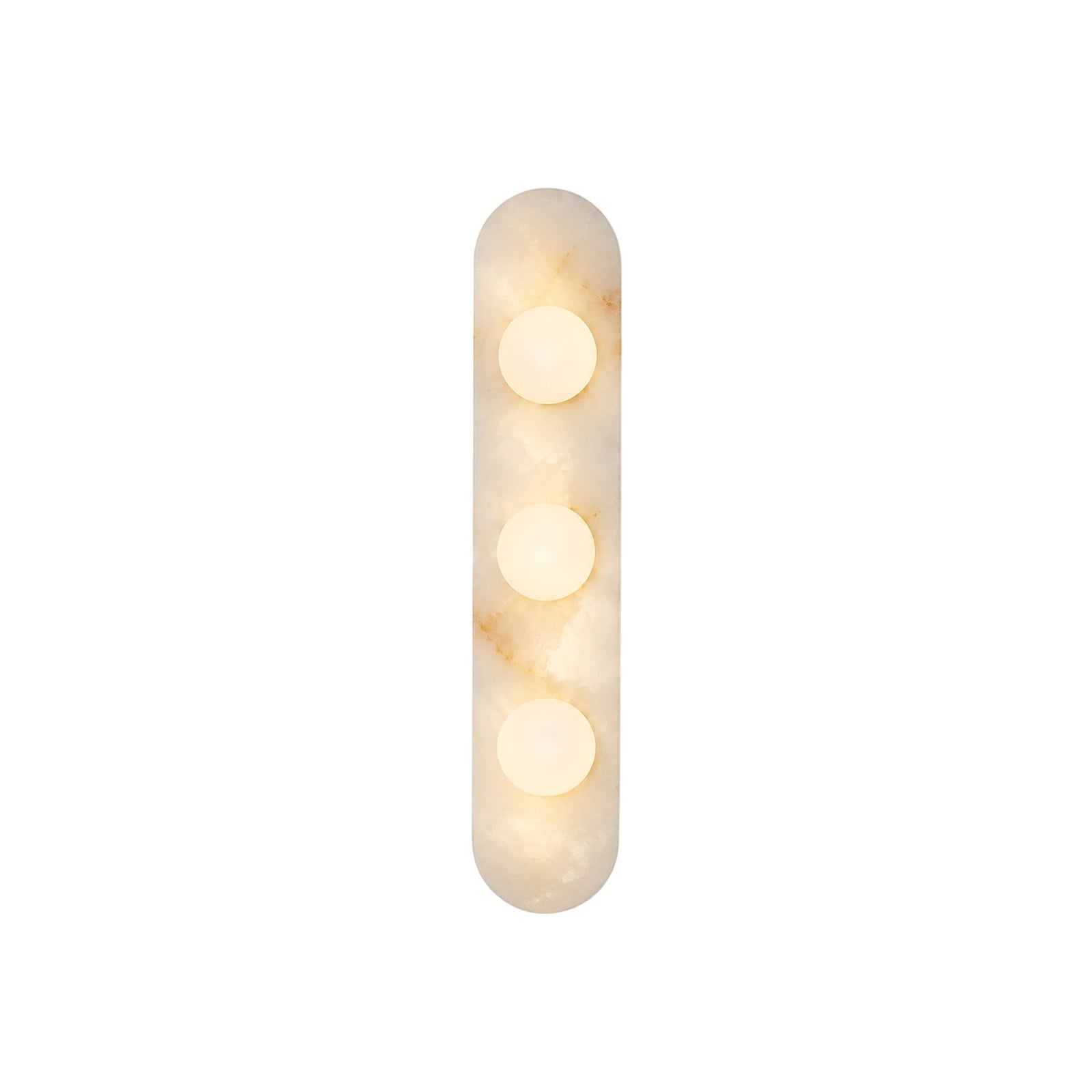 Modulo Alabaster Wall Sconce in a modern living room setting.