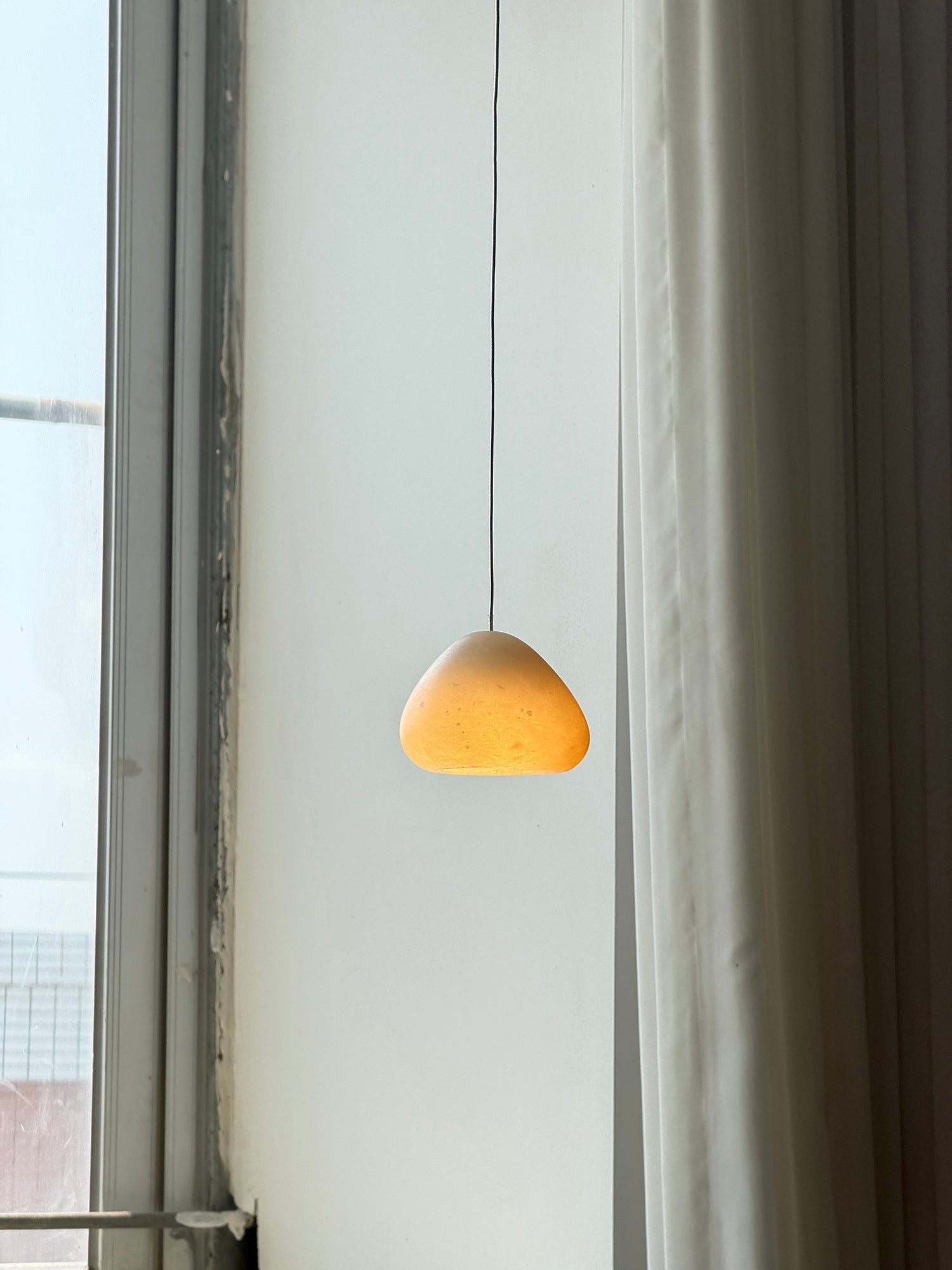 Close-up of the integrated LED light source within the alabaster.