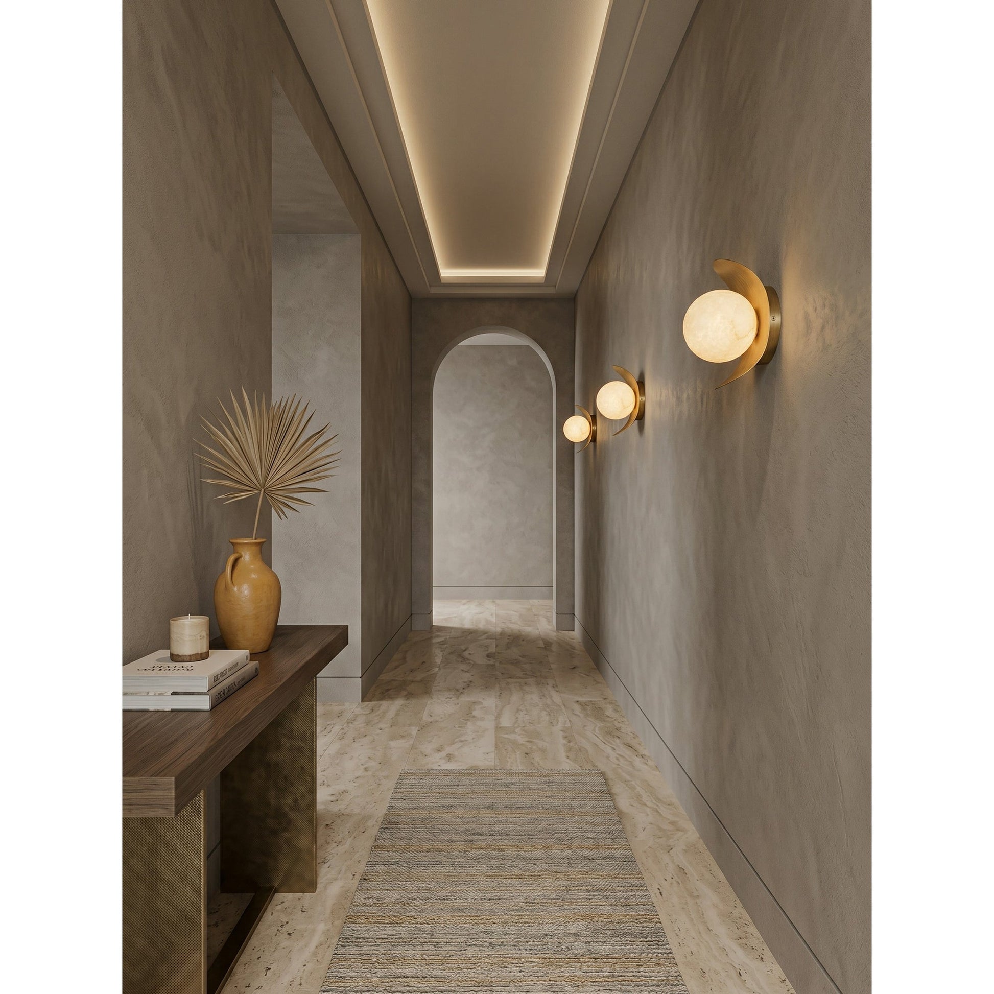 Diagram showing the dimensions of the Nouvel Alabaster Wall Sconce.