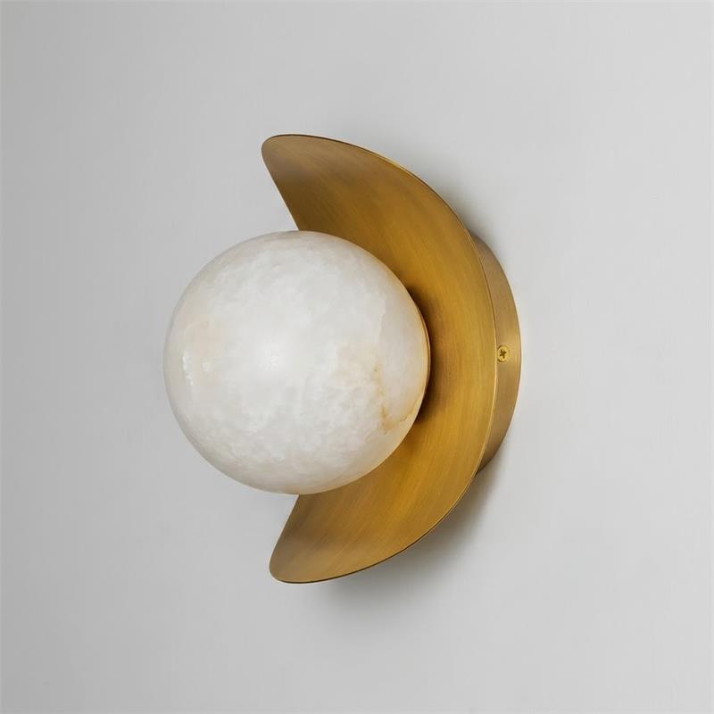 Another angled perspective of the sconce, showing how it protrudes from the wall.