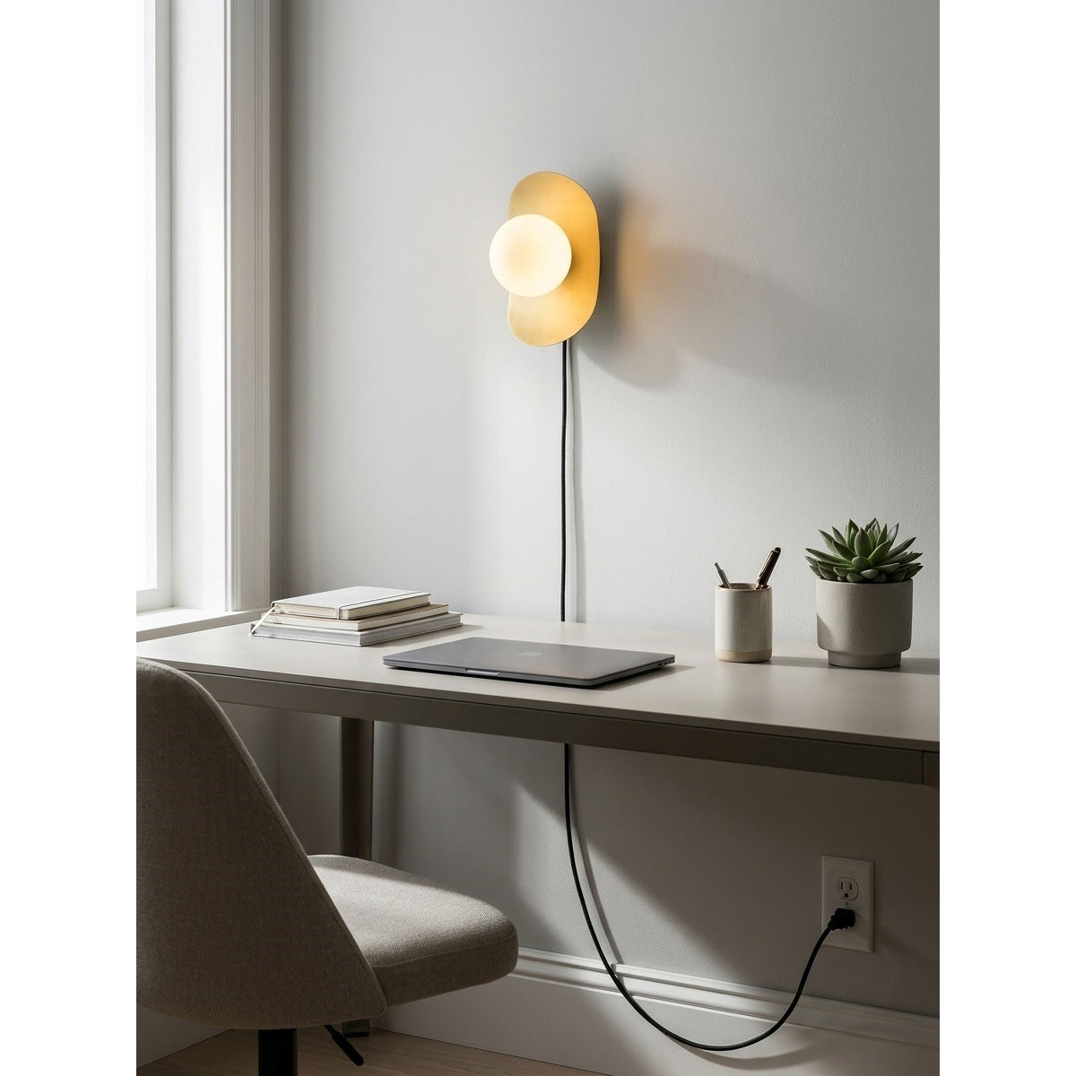Nouvel Wall Sconce in white finish.
