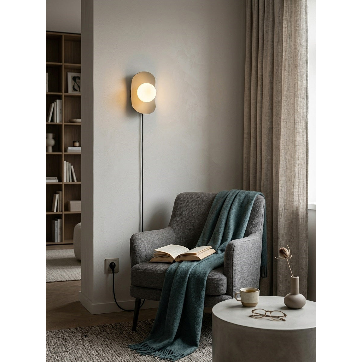 Dimensions and measurements of the Nouvel Plug-in Wall Sconce.