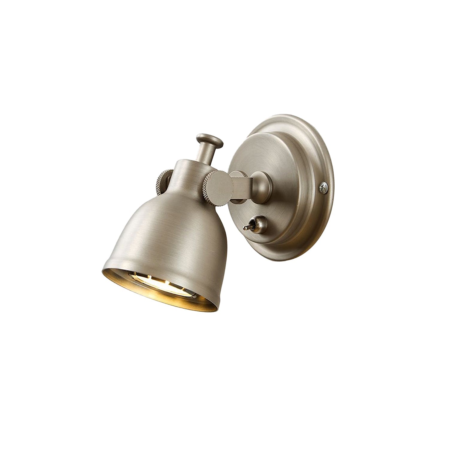 Orwell Wall Sconce in brushed nickel finish against a light wall.