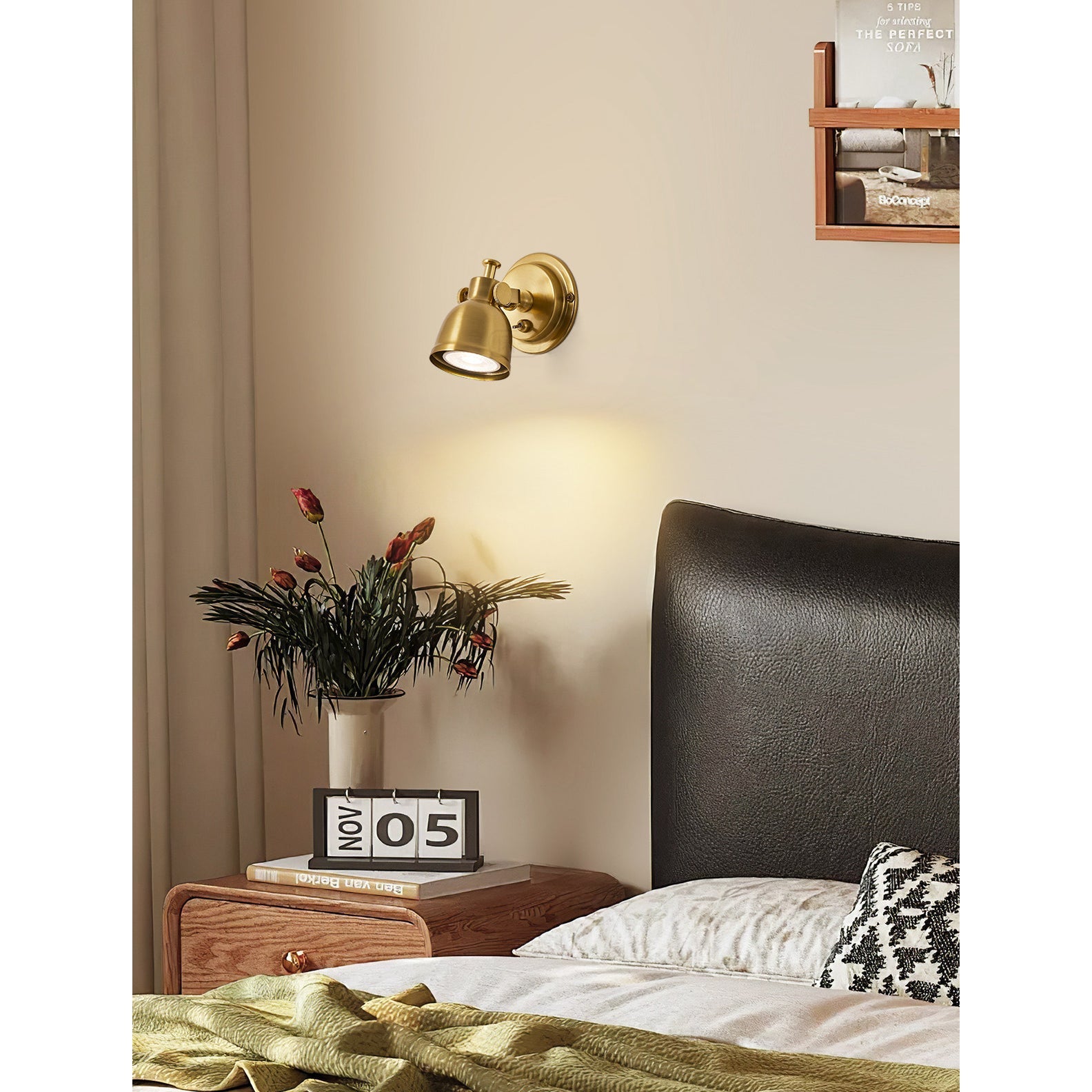 View from below the Orwell Wall Sconce, showing the GU10 socket.