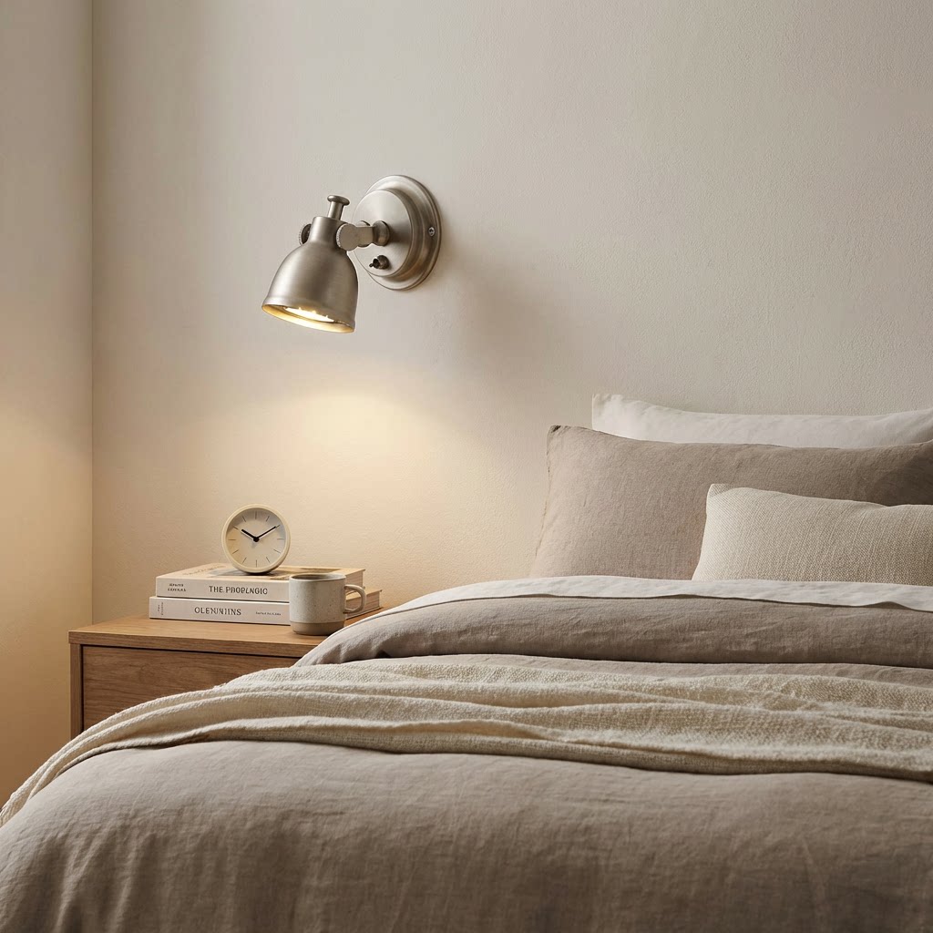 Orwell Wall Sconce providing focused task lighting over a home office desk.