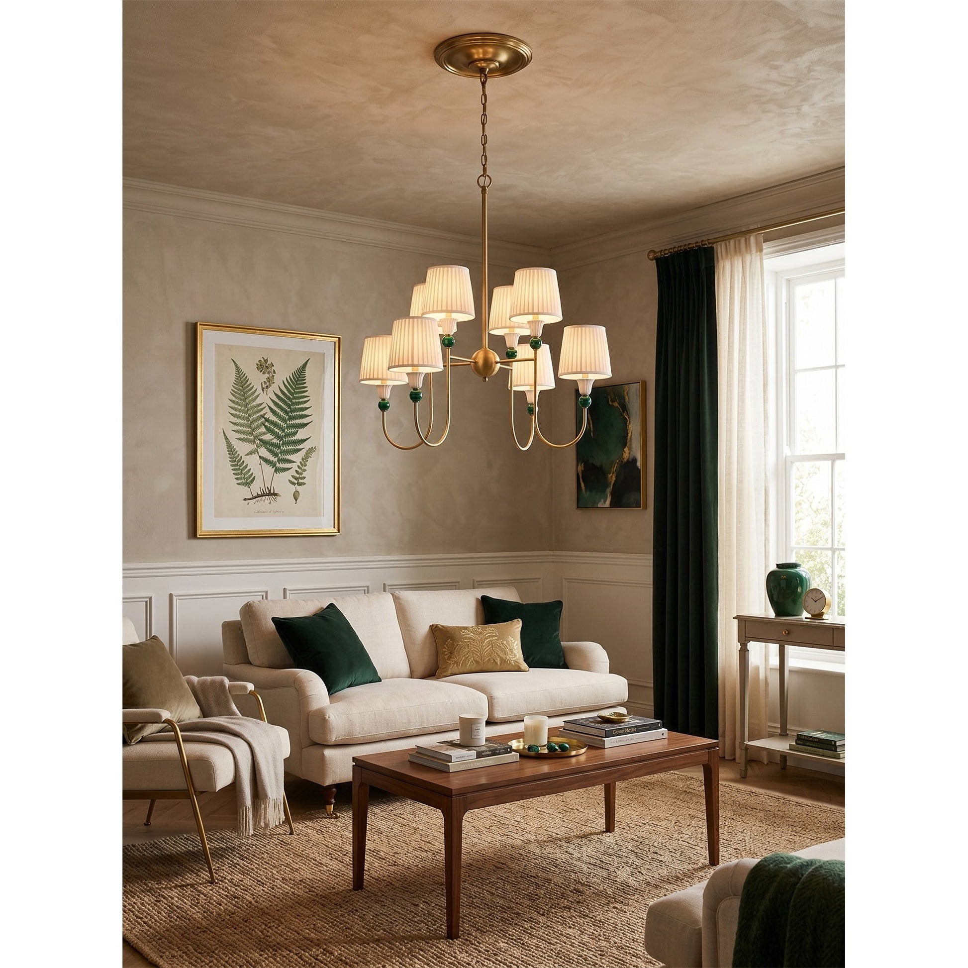 Palmer Chandelier in a transitional style living space.
