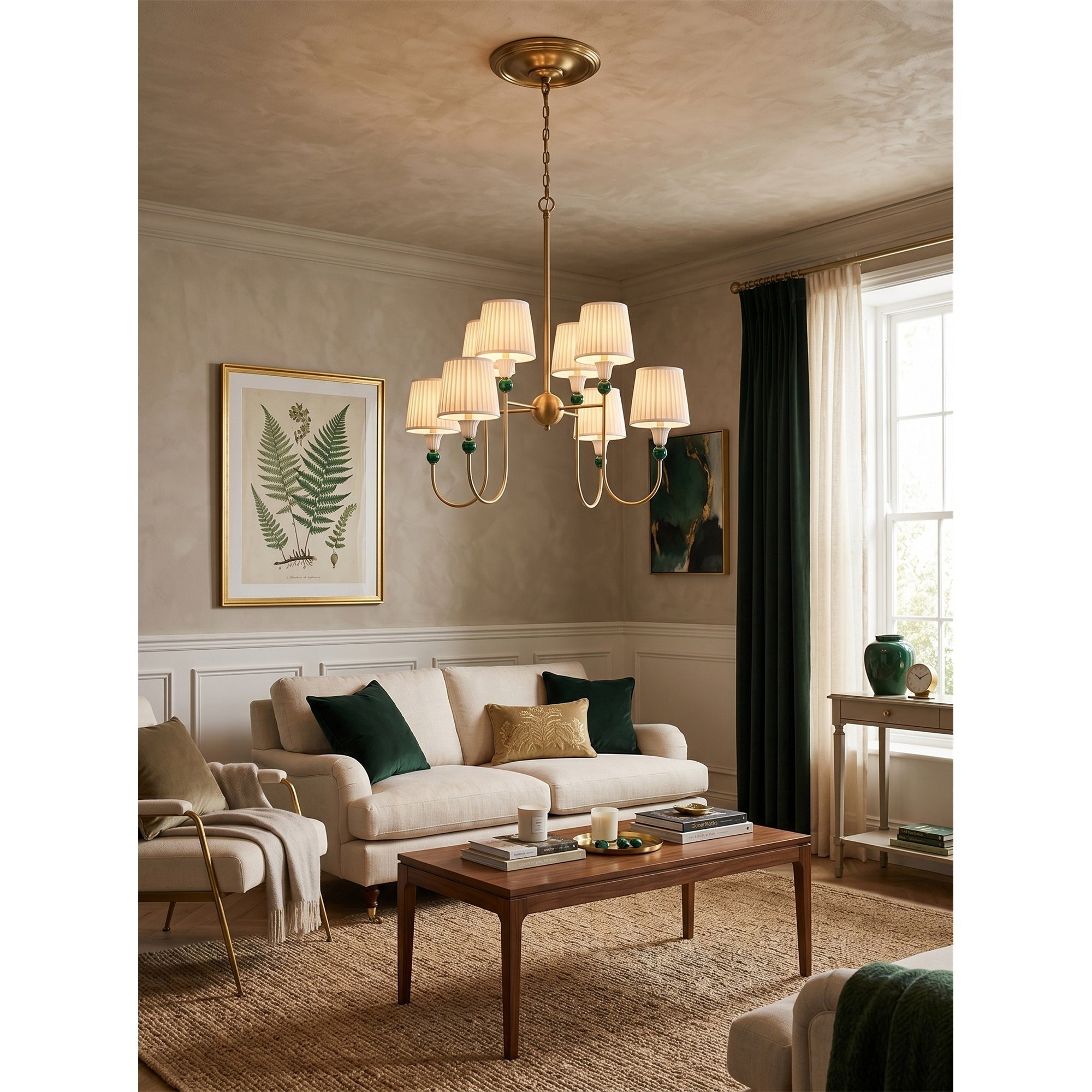 Palmer Chandelier in a transitional style living space.