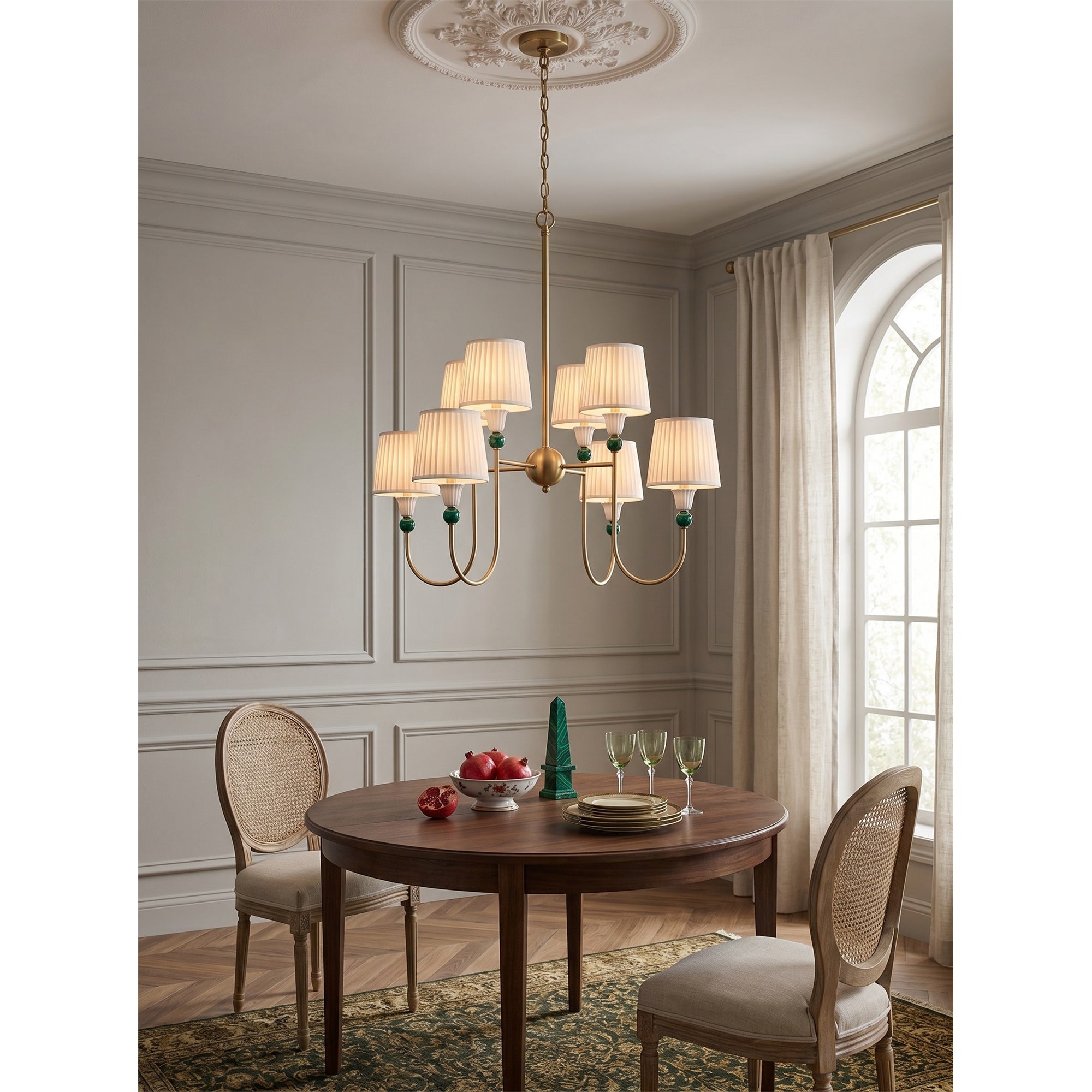 Full view of the Palmer Chandelier against a plain background.