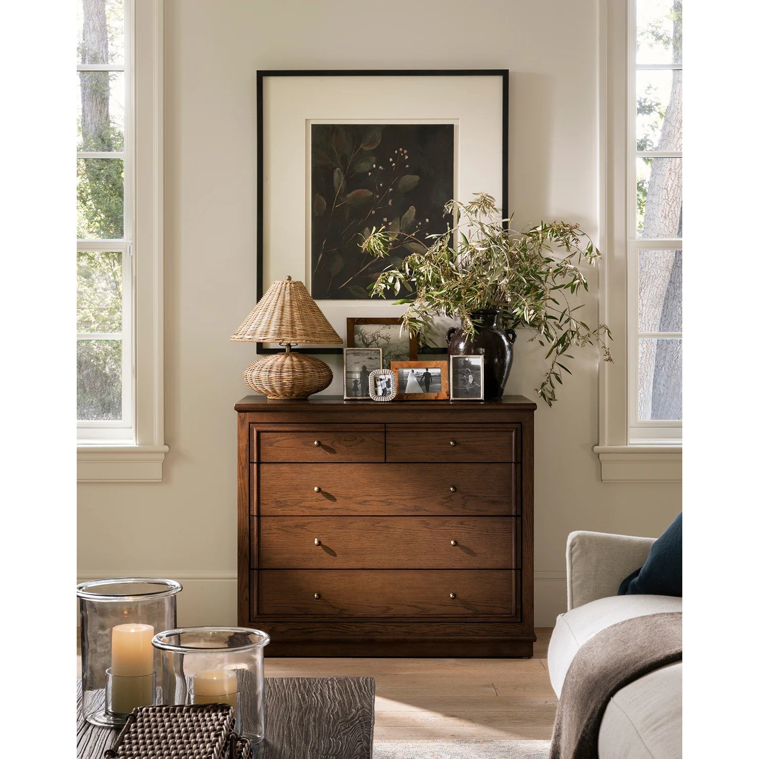 Palmetto Table Lamp on a bedroom nightstand, creating a cozy ambiance.