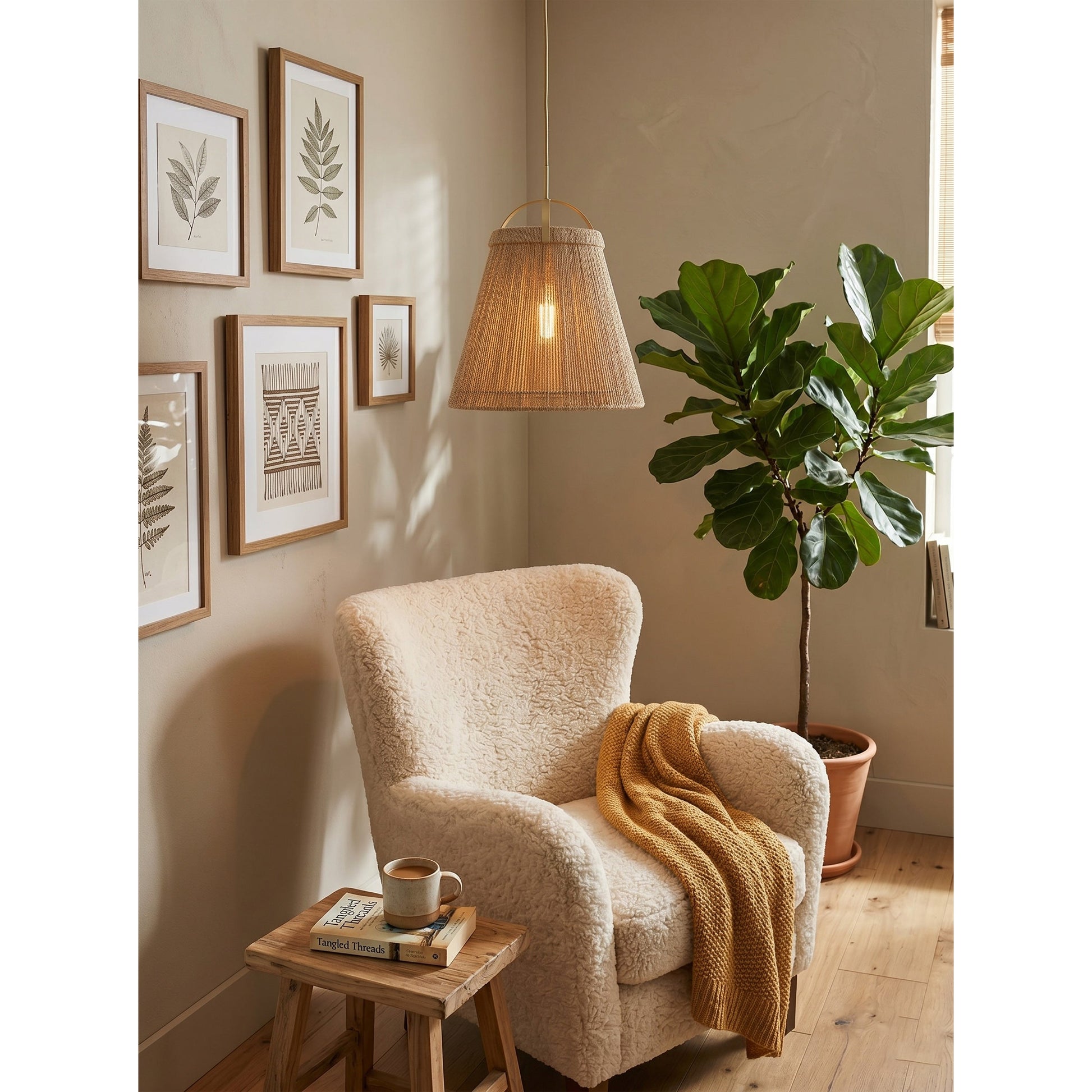 The lamp shown against a dark wall to highlight its form.