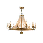 Pearl Fiona Chandelier hanging in a bright, elegant living room.