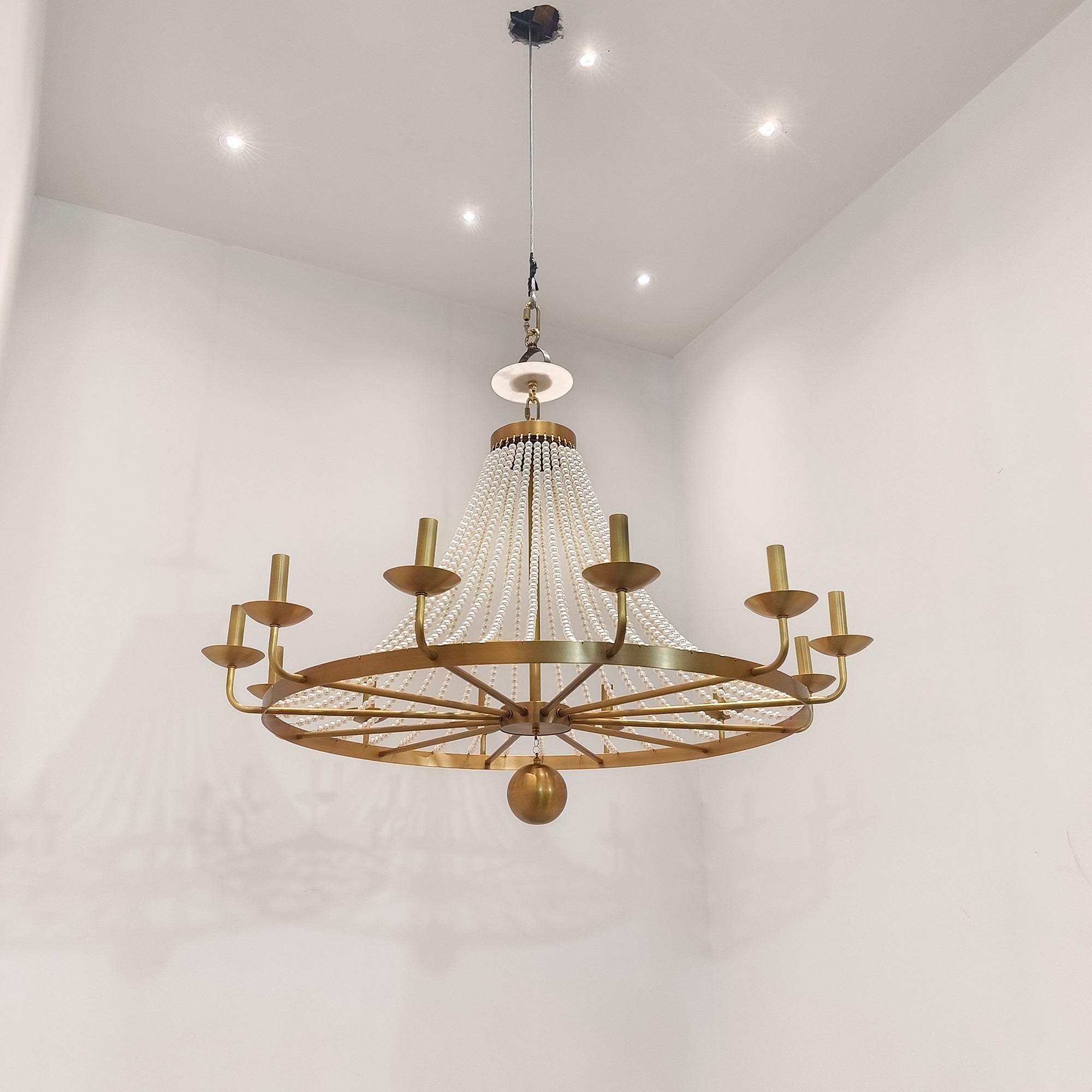 Another angle showing the chandelier's elegant proportions.