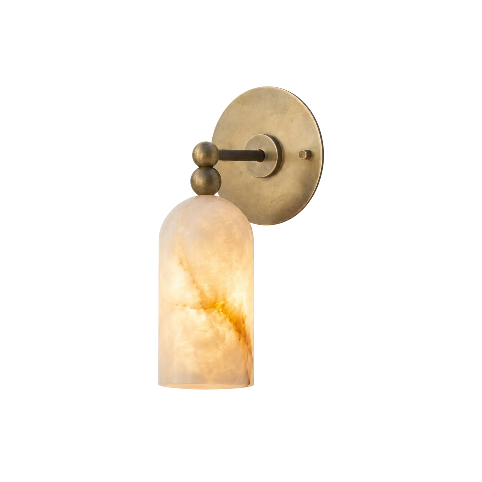 Pratt Alabaster Wall Sconce against a neutral wall.