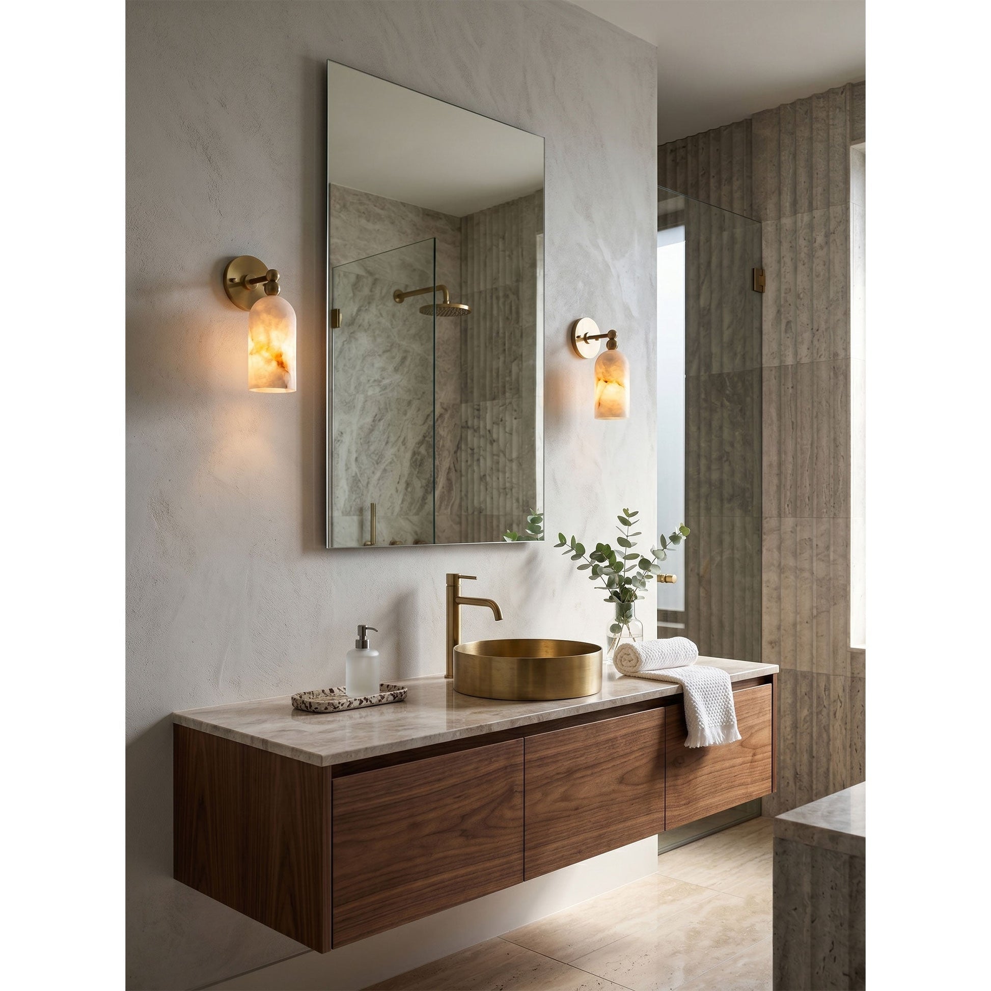 Side profile of the wall sconce highlighting its slim design.