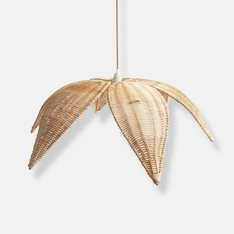 Close-up of the lamp's ceiling canopy and hanging wire.