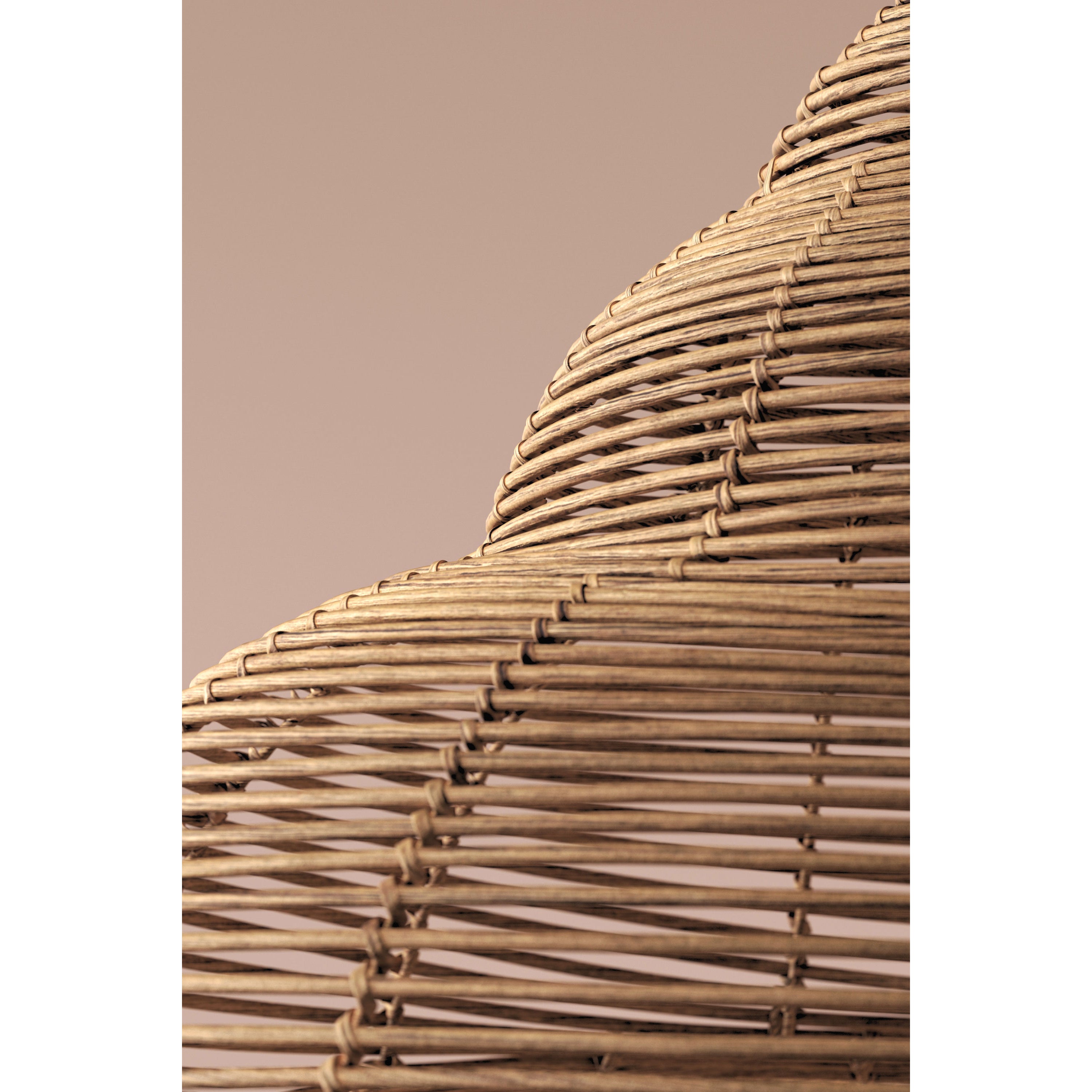 Extra-large size (60cm) of the Rattan Spiral Shell Pendant Lamp.