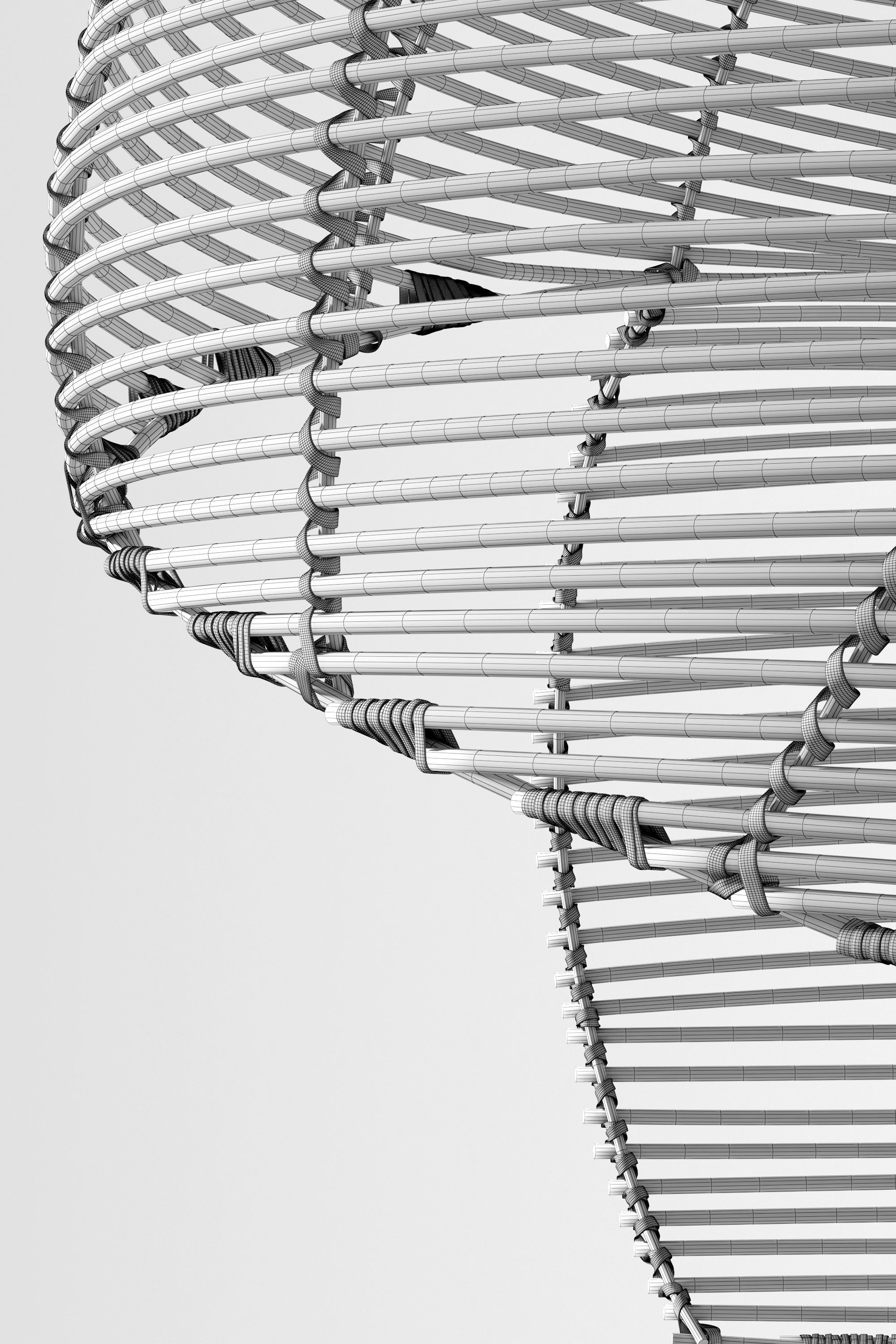 Detail of the ceiling canopy and hanging wire.