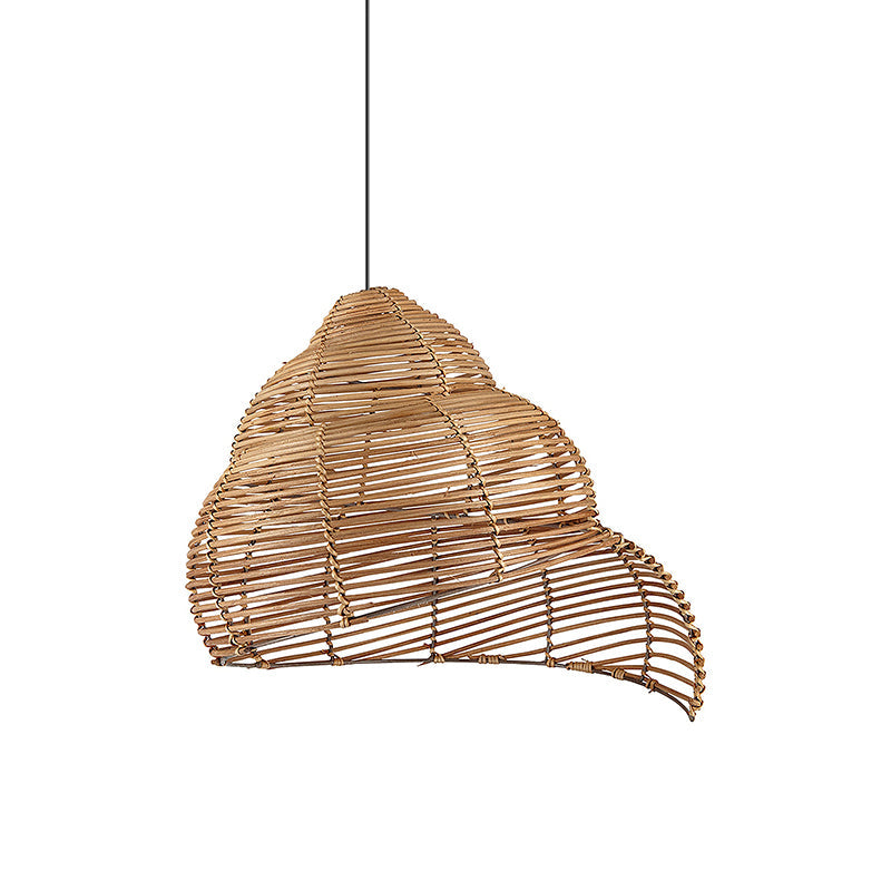 Medium size (40cm) of the Rattan Spiral Shell Pendant Lamp.