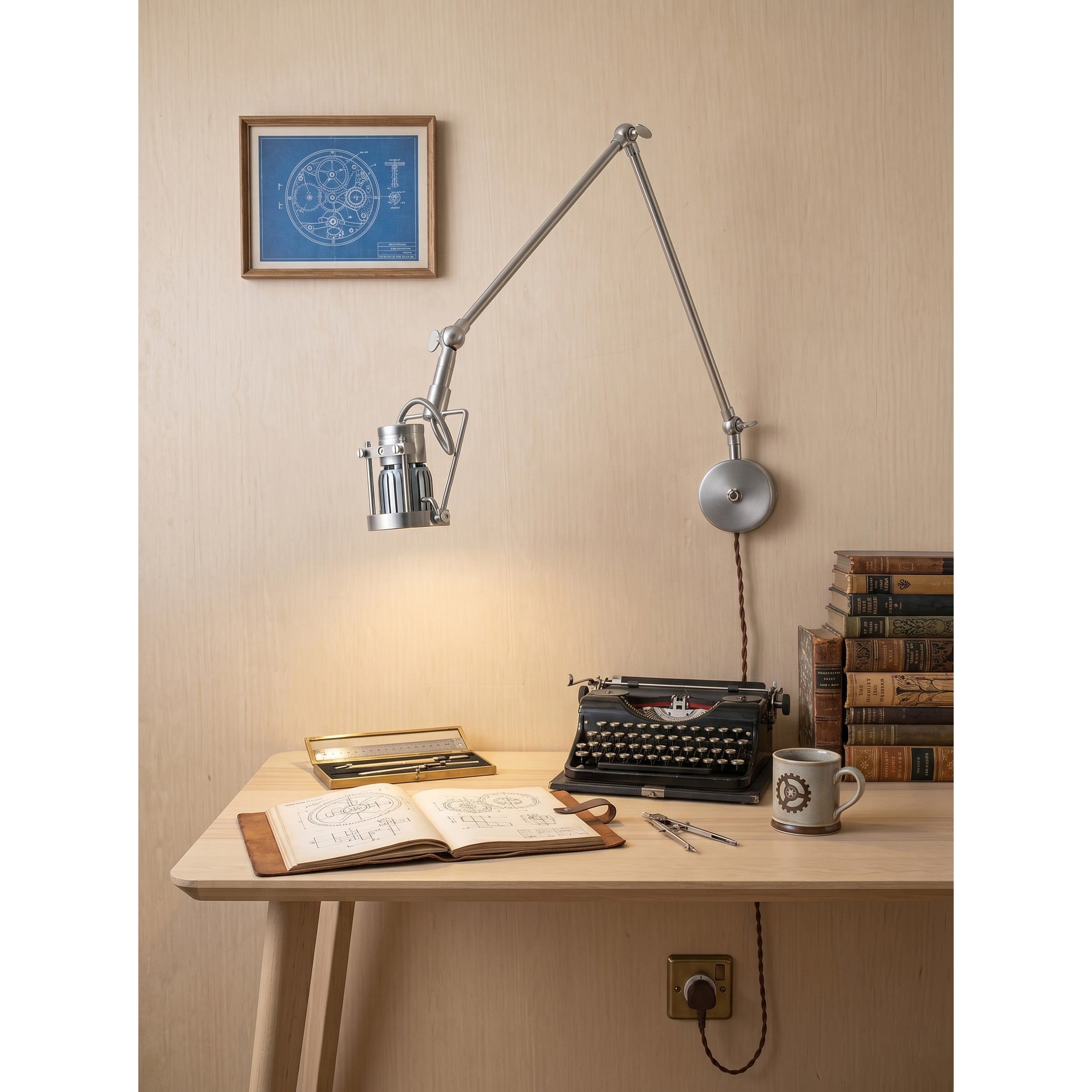 Lifestyle image of the sconce in a living room setting.