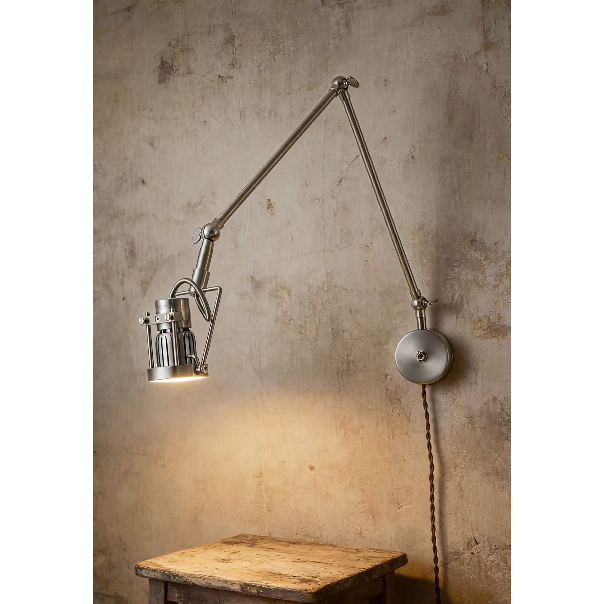 The sconce fully extended to showcase the 32.3-inch width.