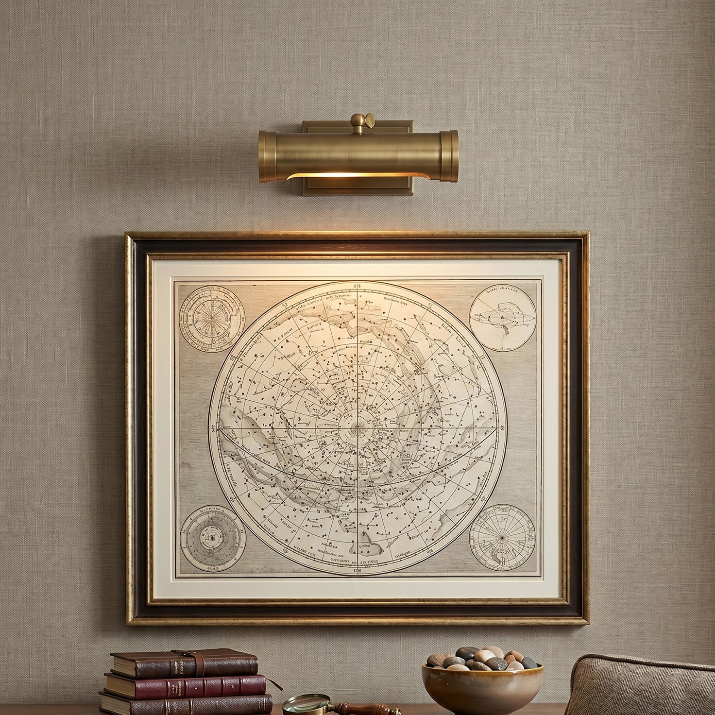 Side view of the adjustable two-headed Ridgewood Wall Sconce.