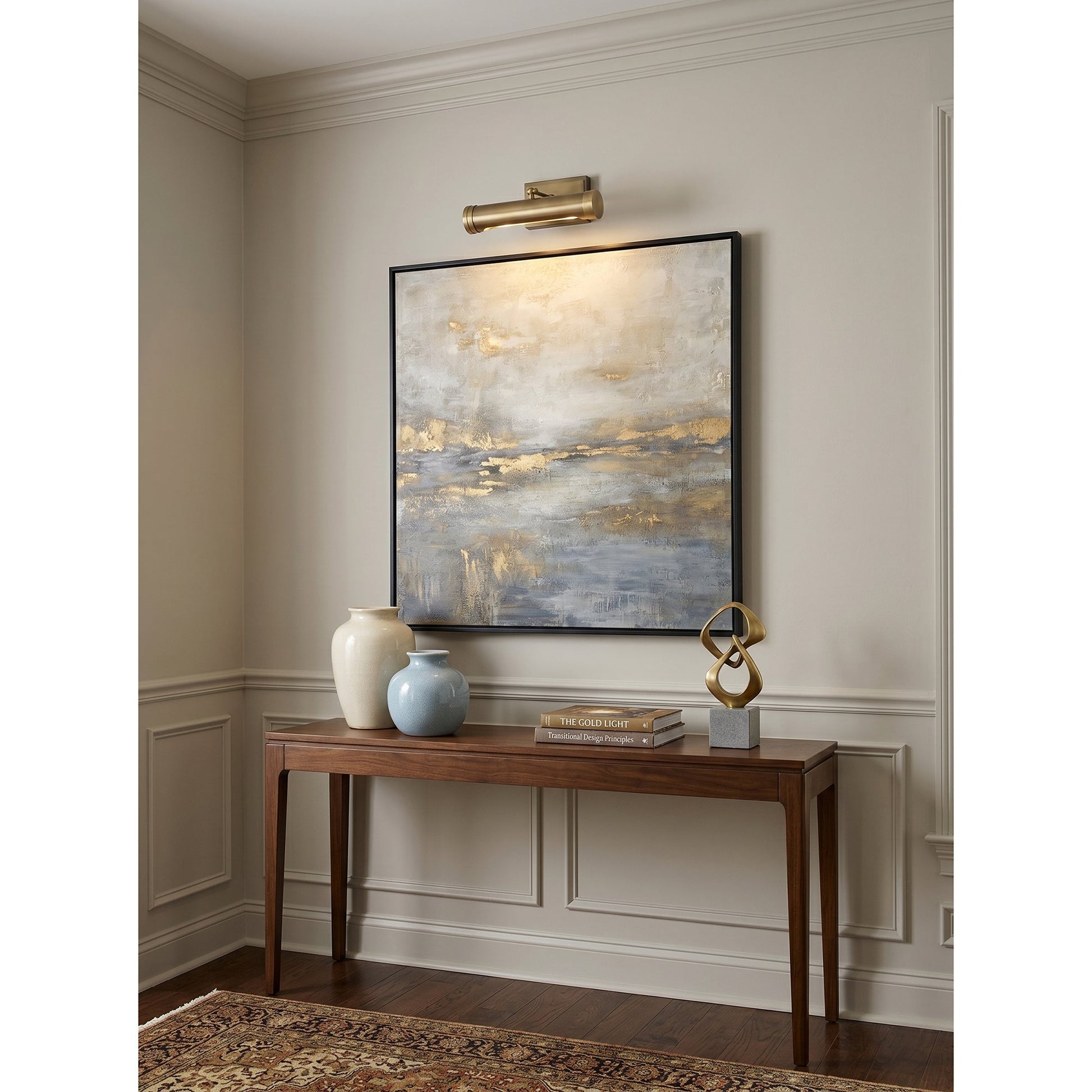 Lifestyle image of the Ridgewood Wall Sconce as a bedside reading light.