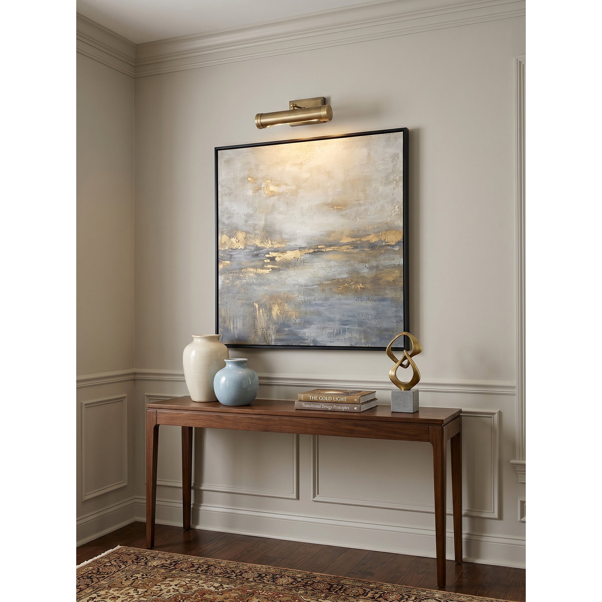 Lifestyle image of the Ridgewood Wall Sconce as a bedside reading light.