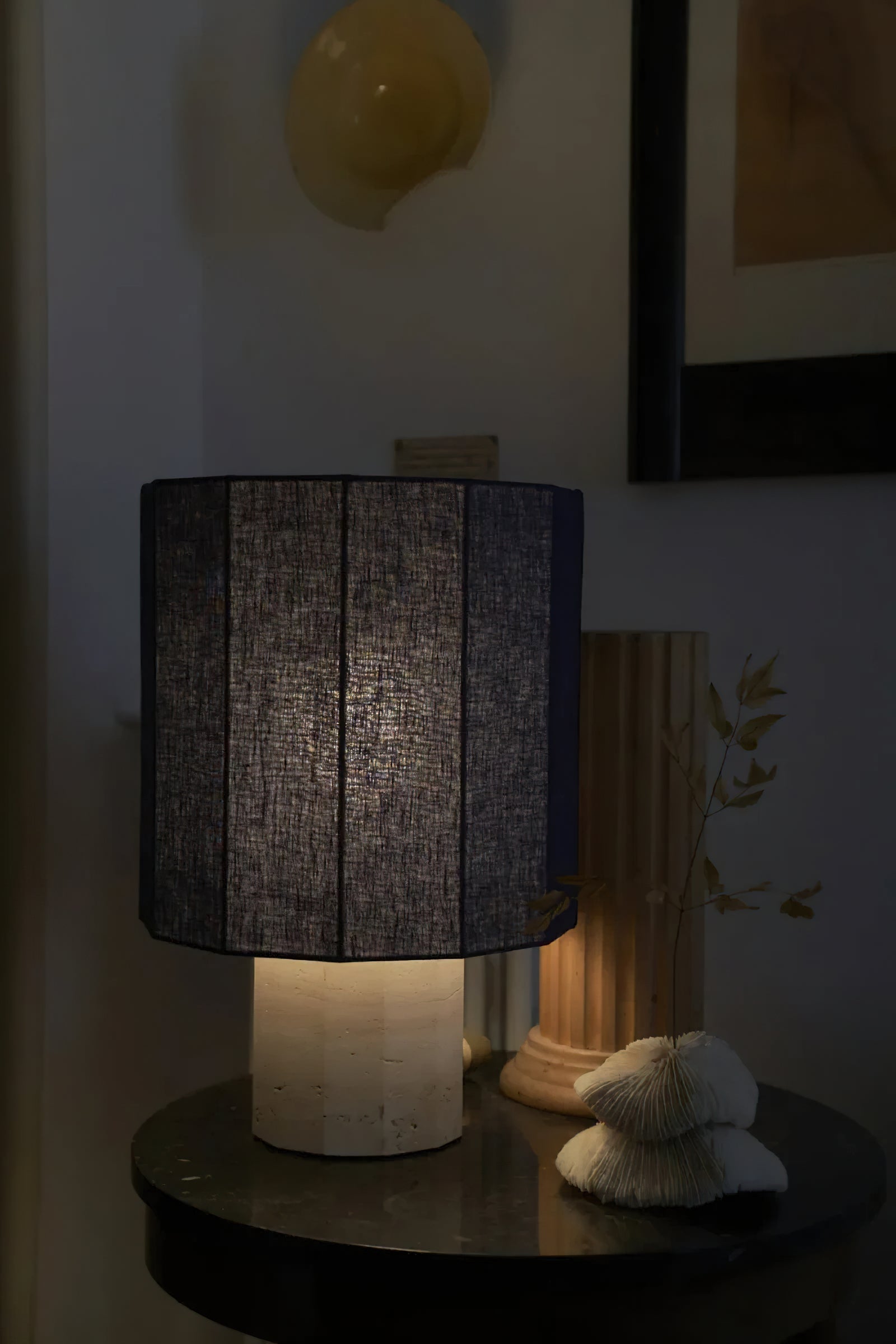 The smaller size option of the Roma Dodecagon Table Lamp.