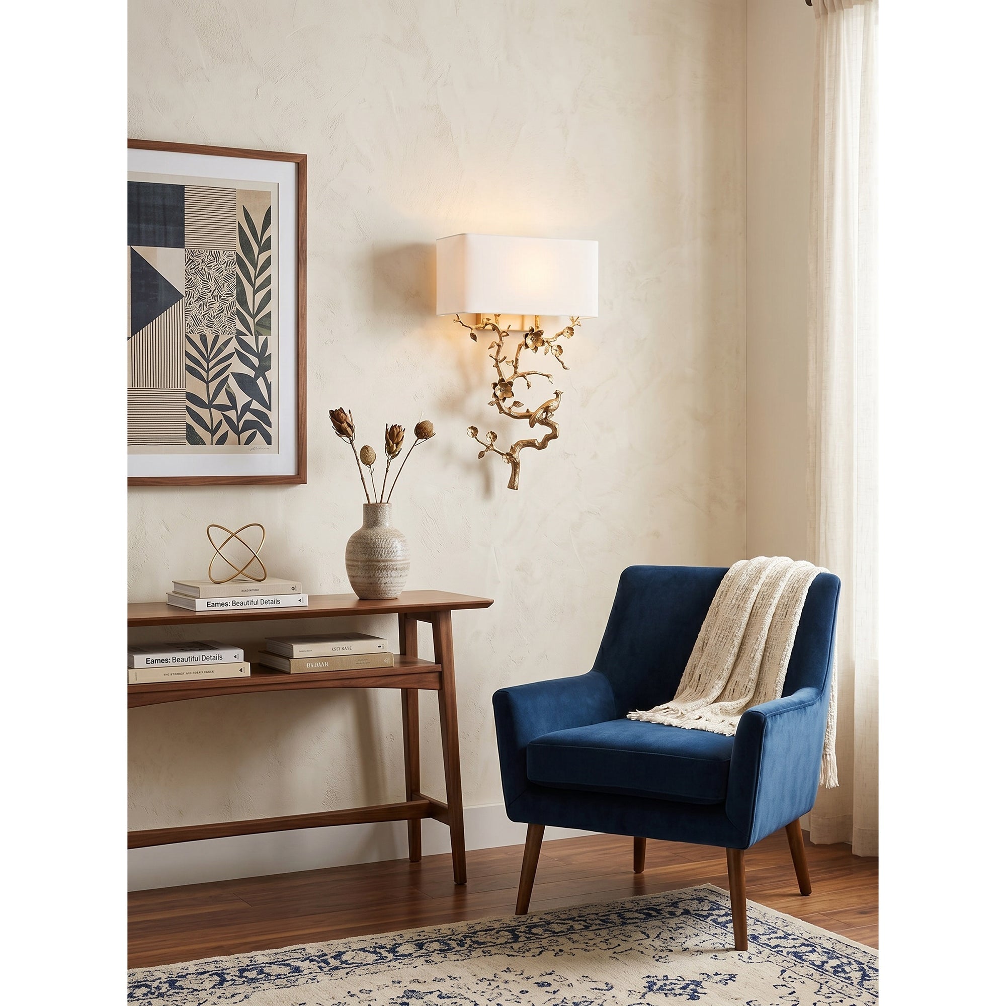 Sanremo Wall Sconce used as accent lighting in a living room.