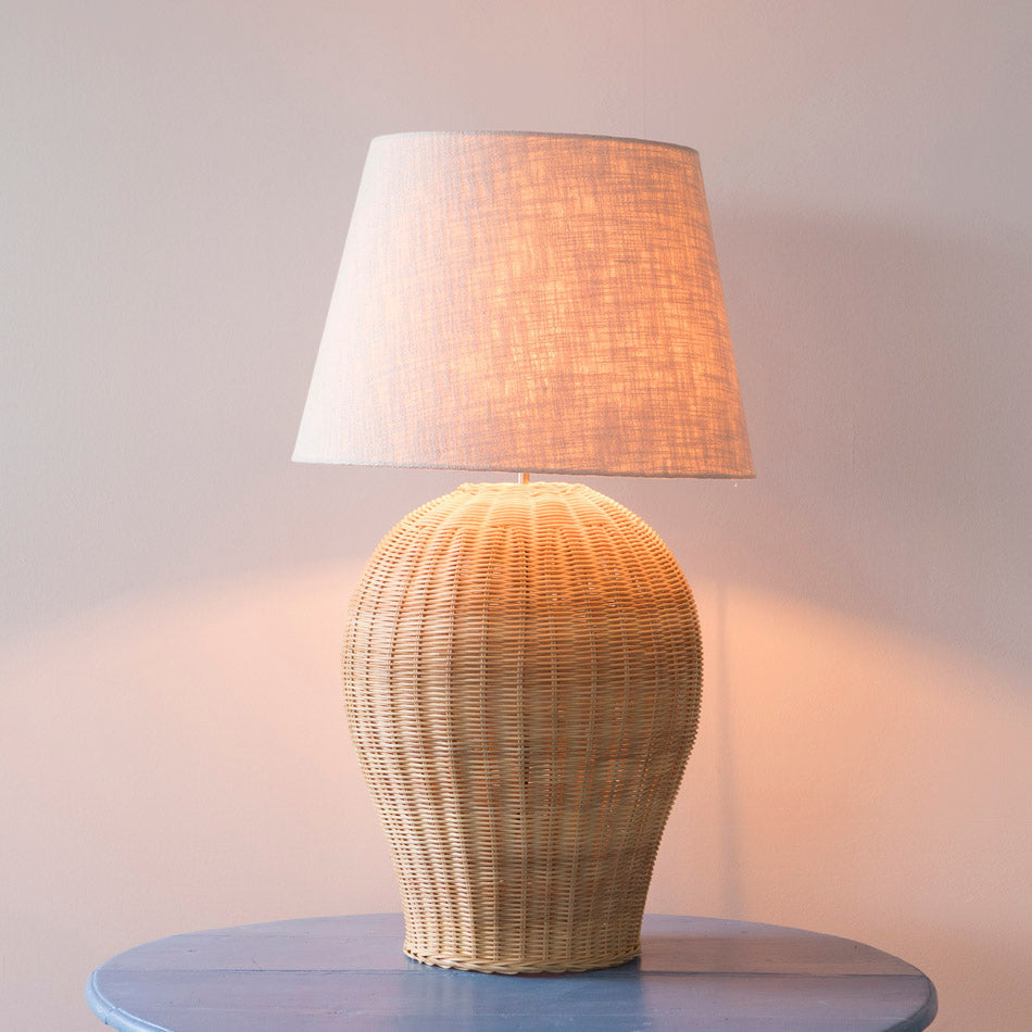 Detail of the top of the lampshade and finial.