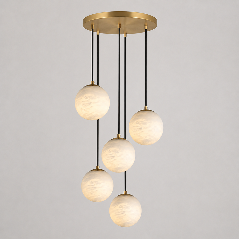 The warm light filtering through the translucent alabaster stone.