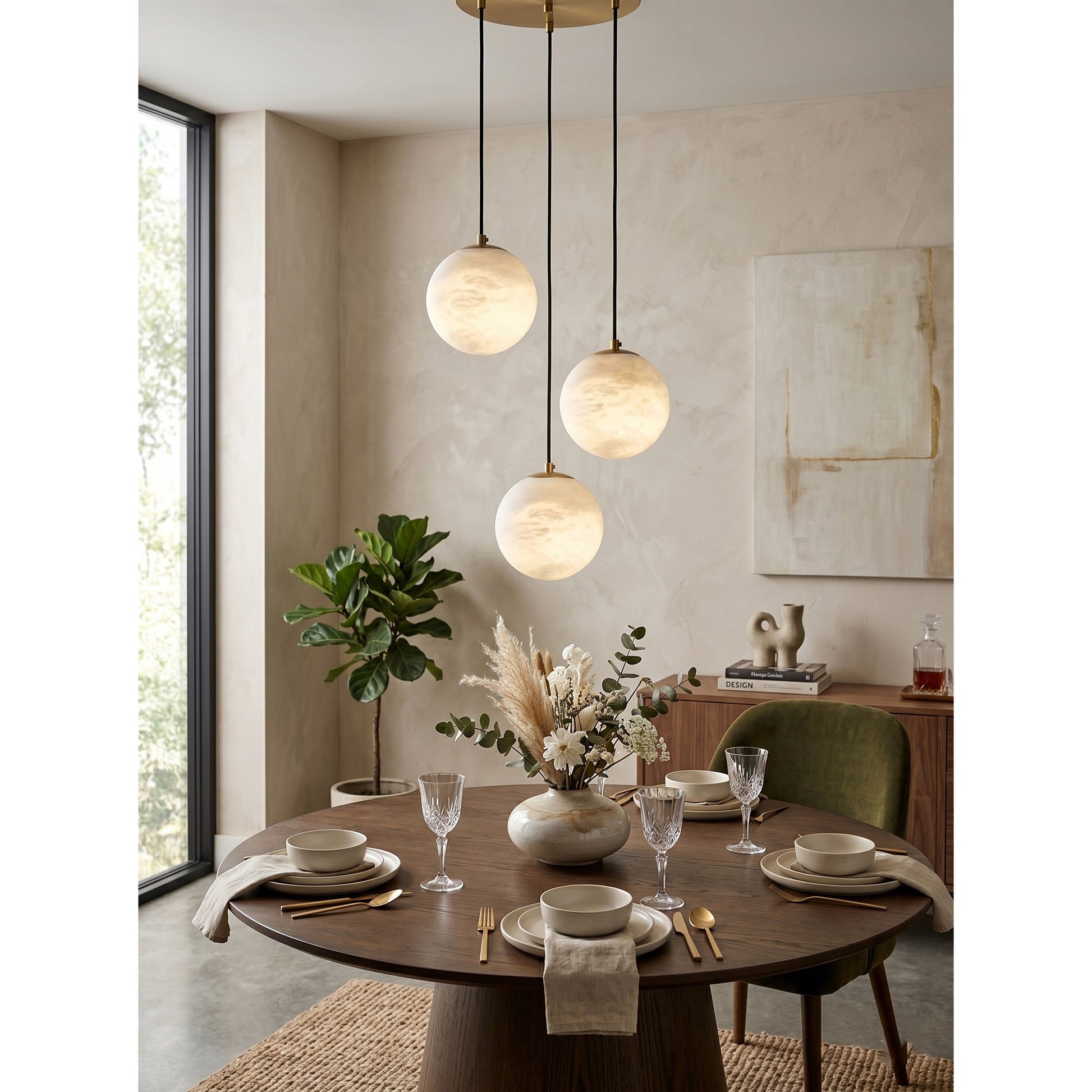 Installation view of the Savina Chandelier on a grand stairwell.