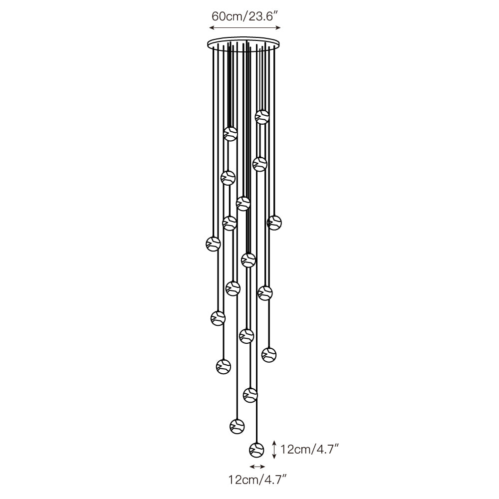 A 3-head configuration of the Savina Chandelier, ideal for smaller spaces.