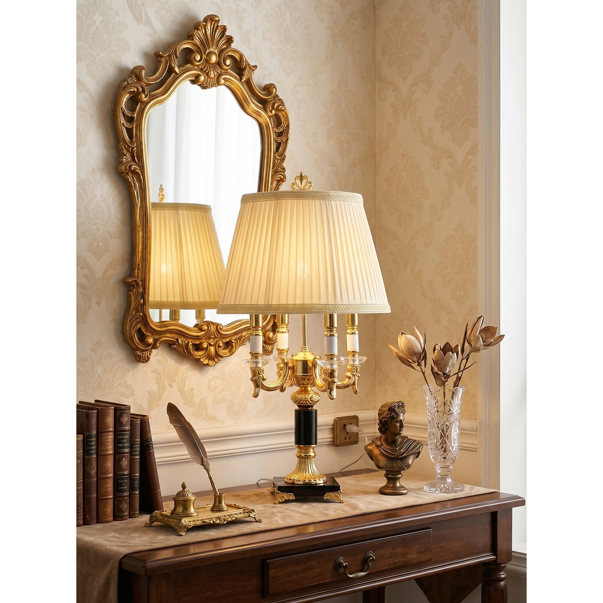Full view of the Sens Table Lamp with black shade.