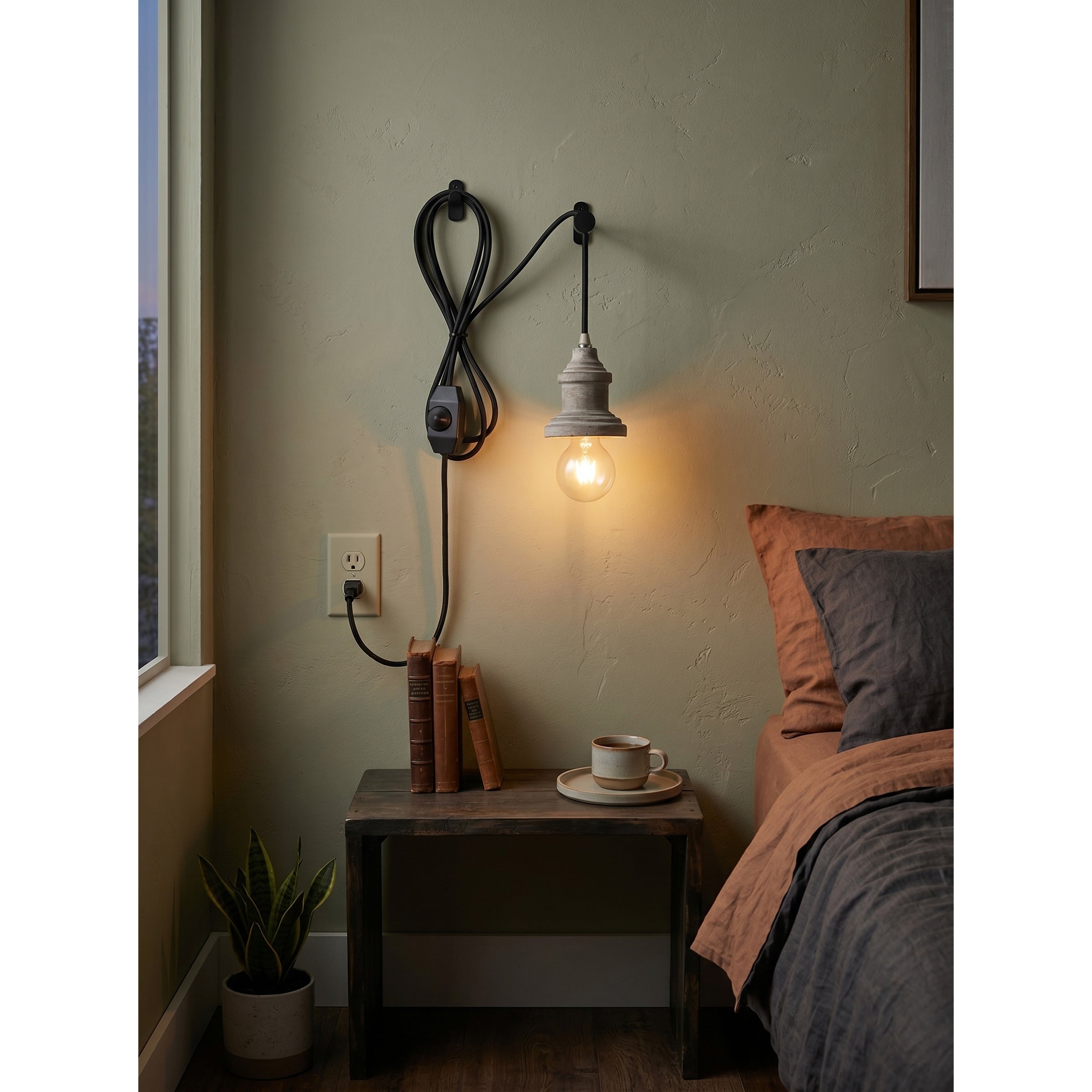 The three models (A, B, C) of the Silvares Wood Swag Light shown together for comparison.